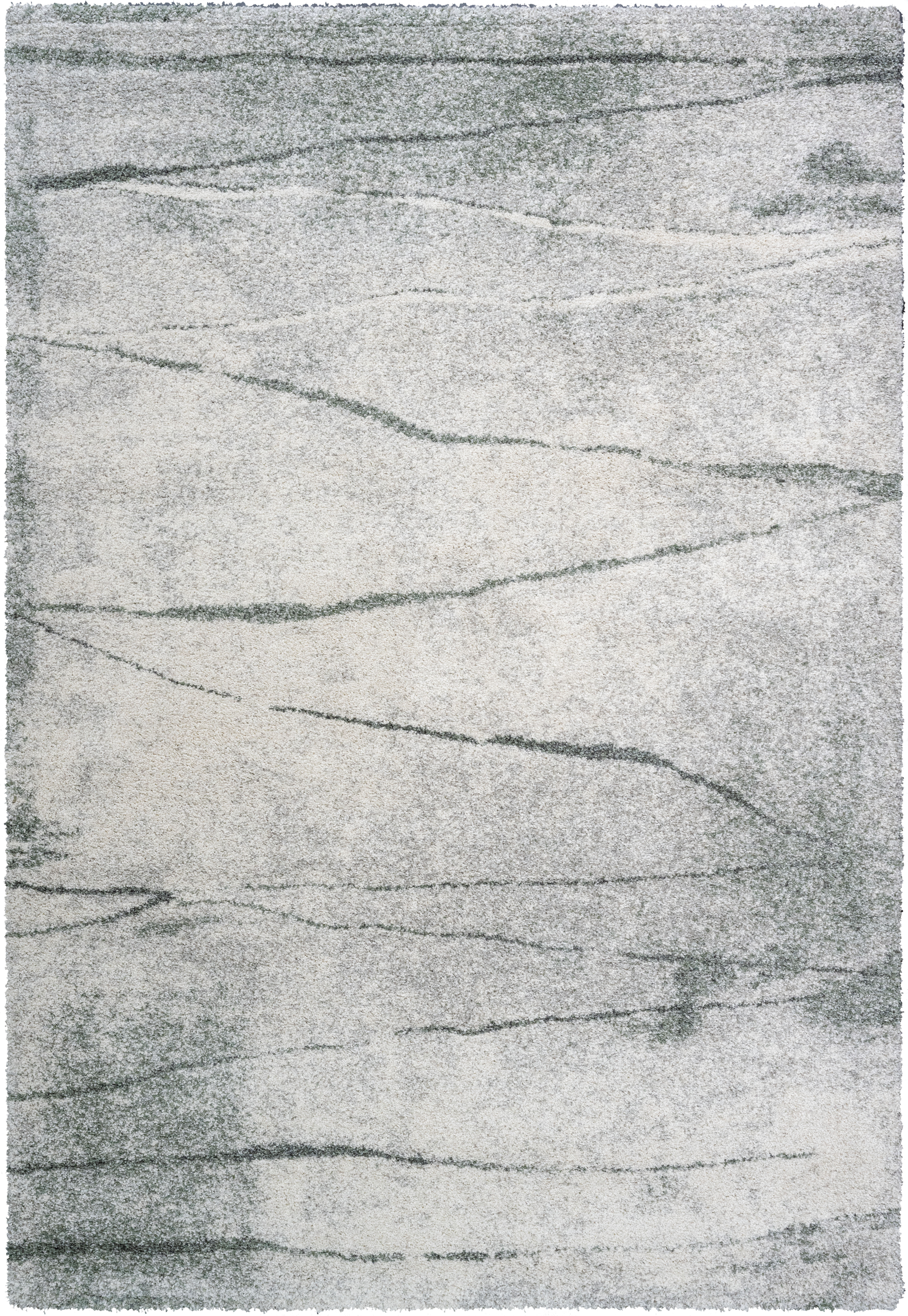 Webteppich, weiß-grün-grau, 160x230 cm - Rehari