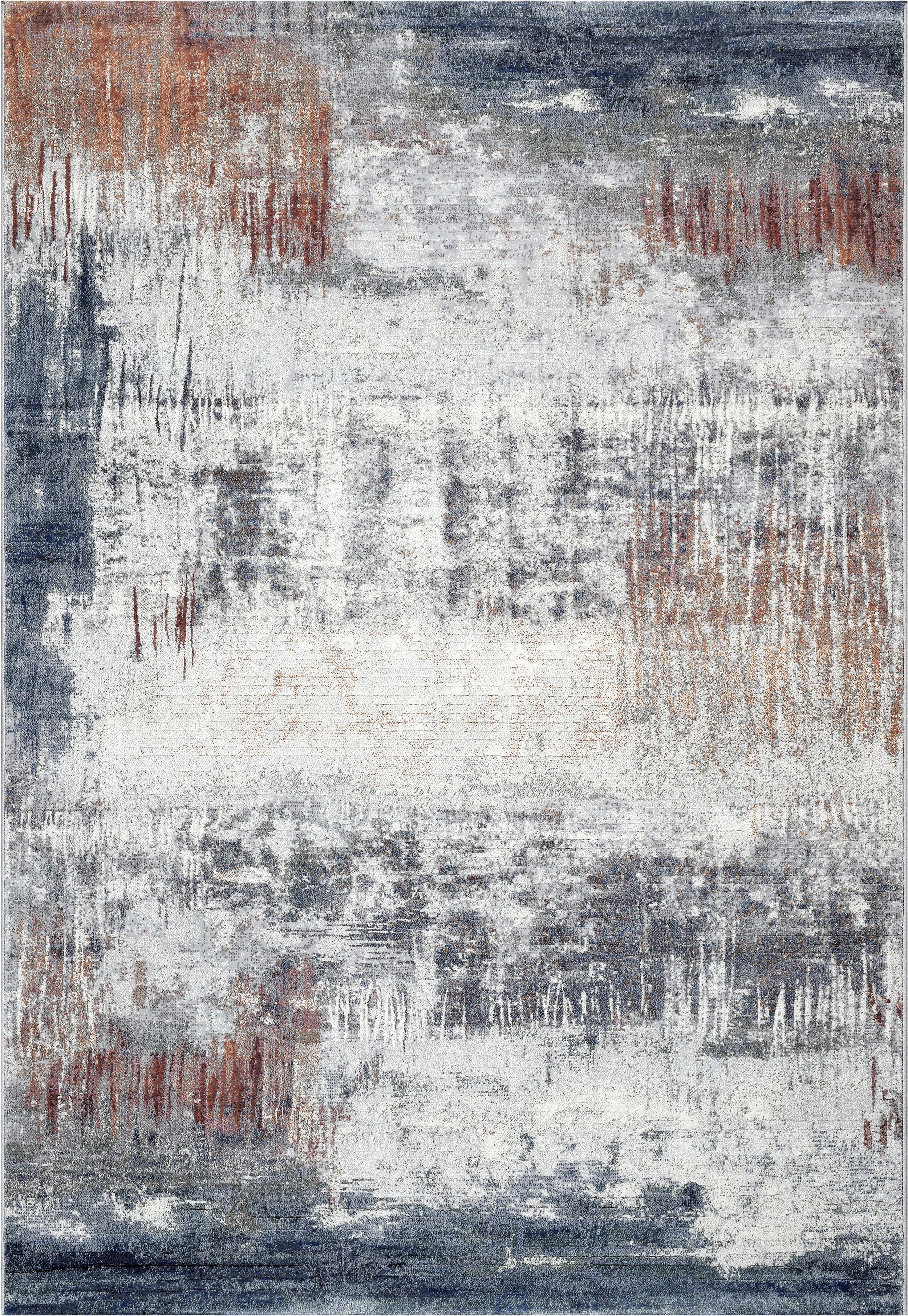 Webteppich, blau-weiß-grau, 80x150 cm - Rargentum