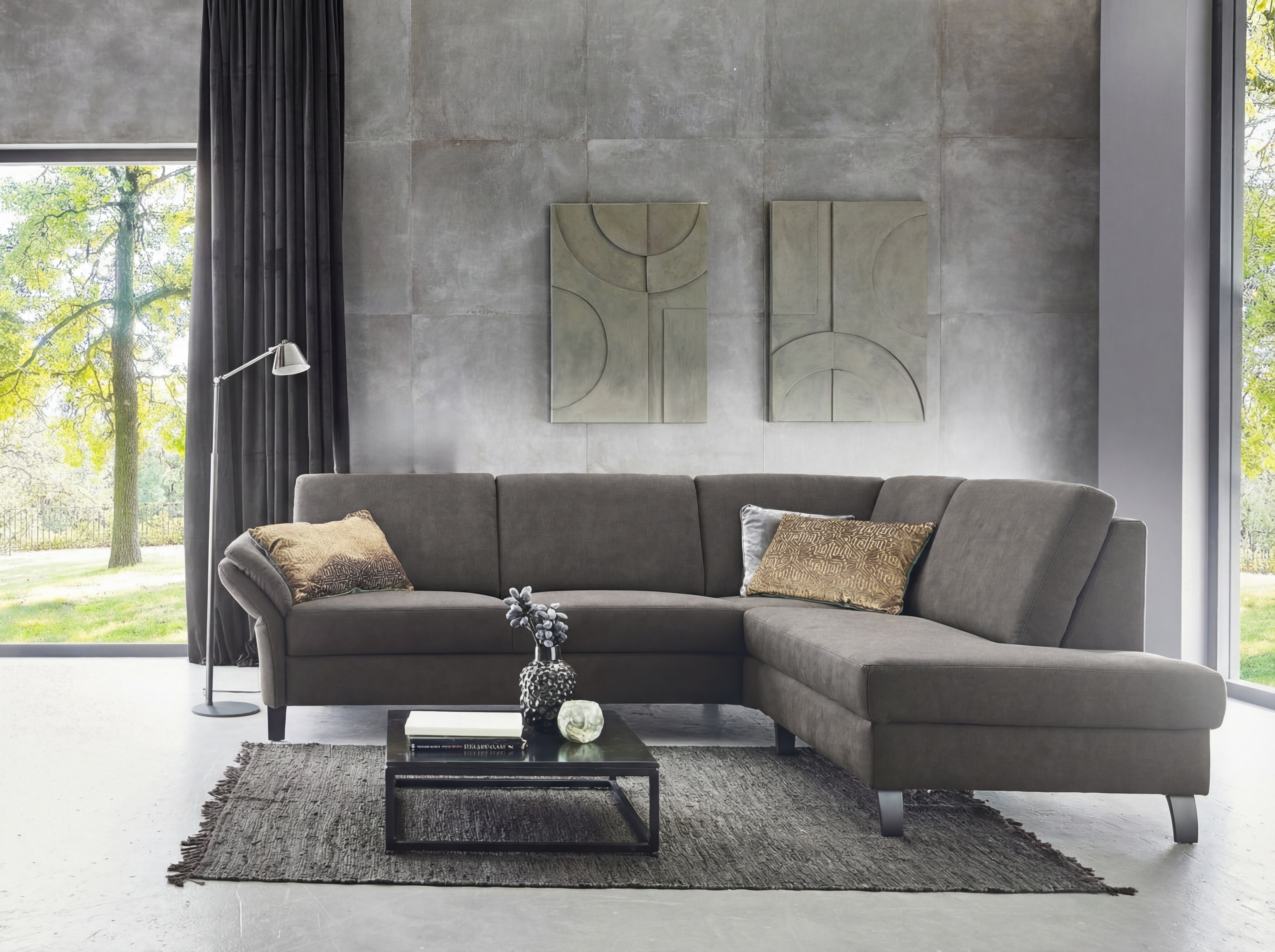 Ecksofa, Stoff taupe - LS24 Centuri