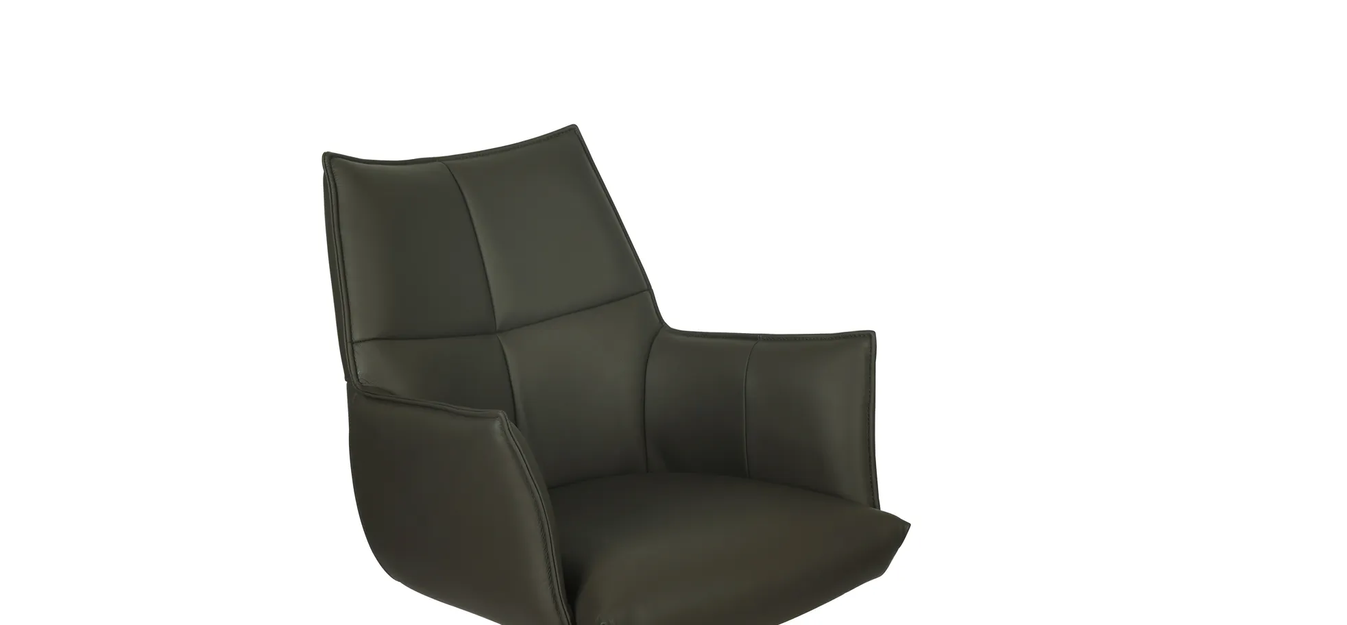 Armlehnstuhl, Leder Chocolate, drehbar - Makana