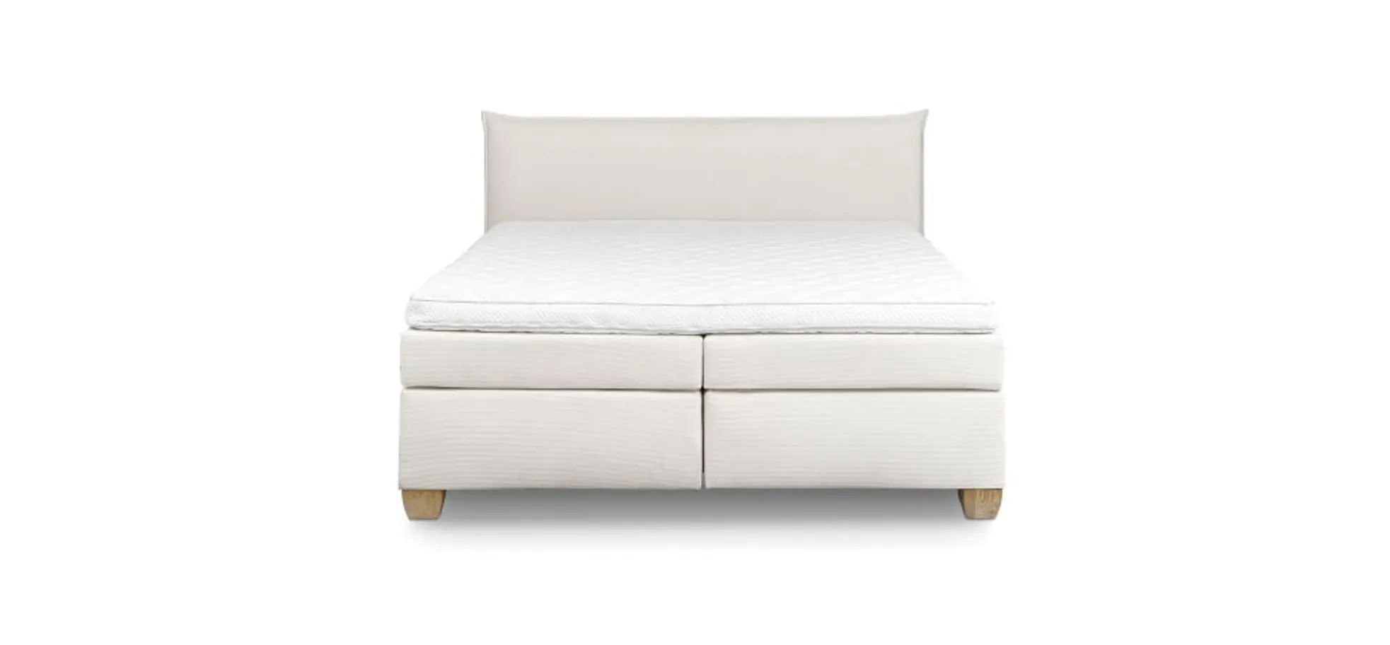  Boxspringbett HADAI- Liegefläche ca. 180x200 cm, Stoff, Beige, TFK H2/TFK H3