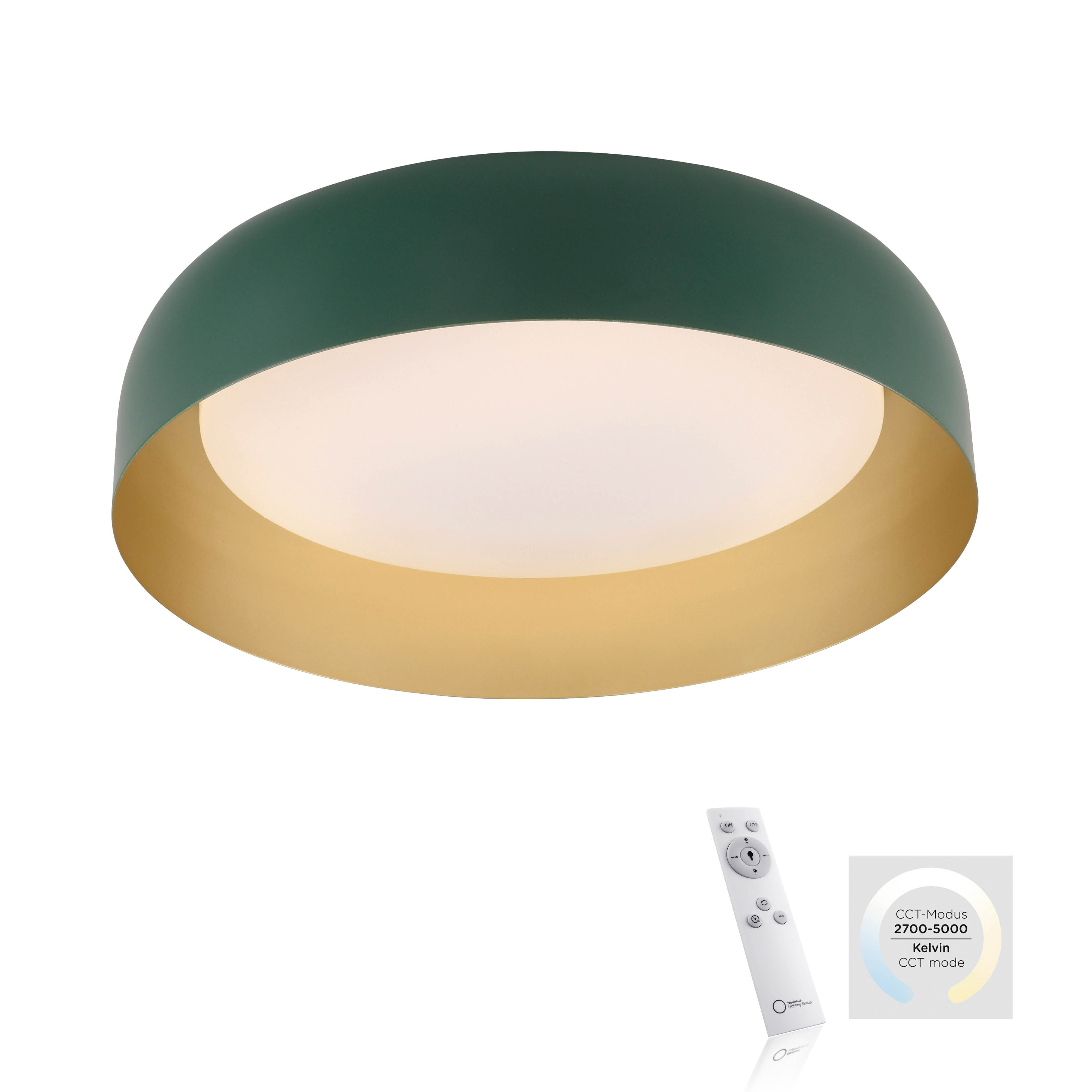 Deckenleuchte OSKO - grün, mit Fernbedienung