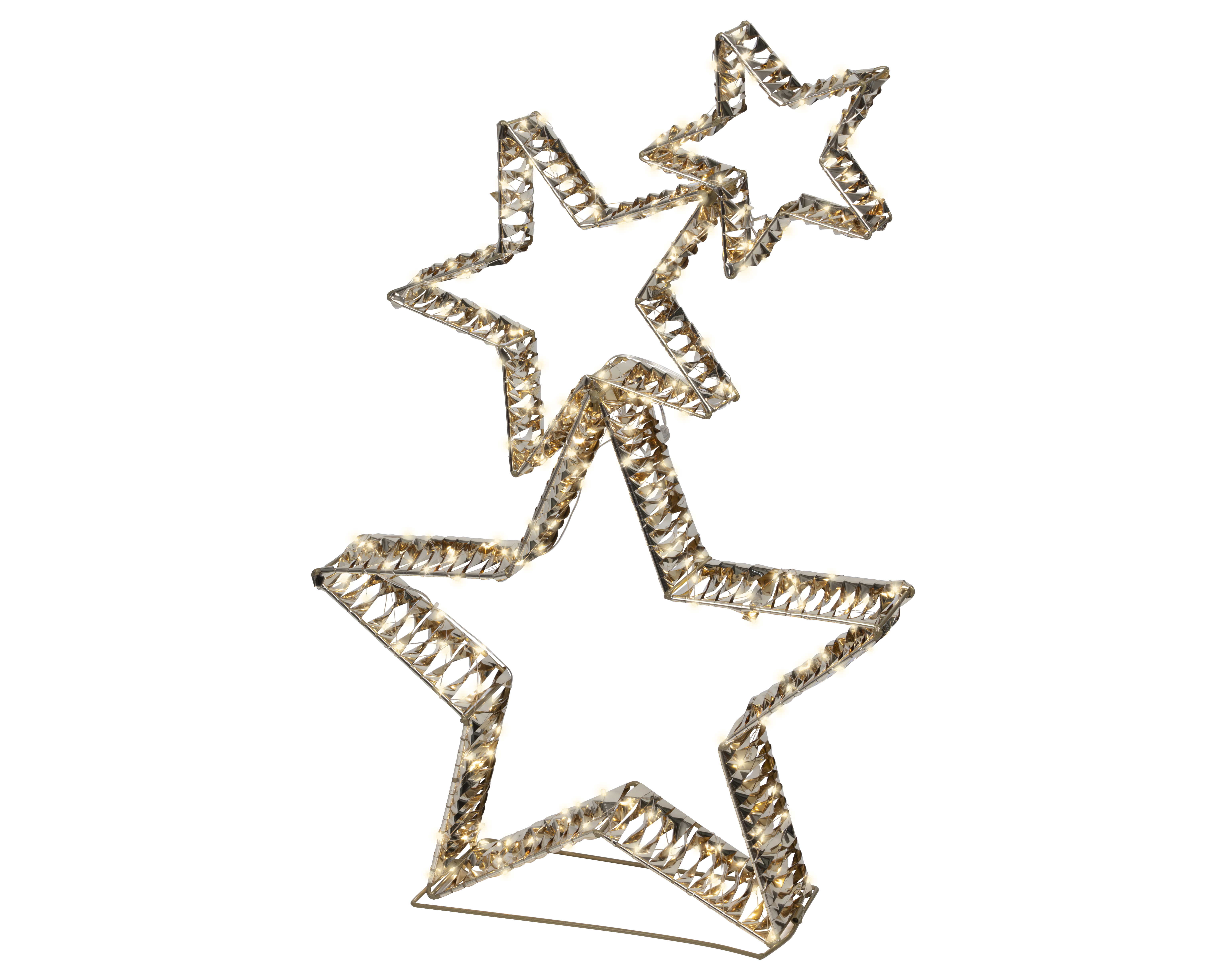 LED Sterne - gold/warmes weiss, PET, L10-W51-H80cm-350L