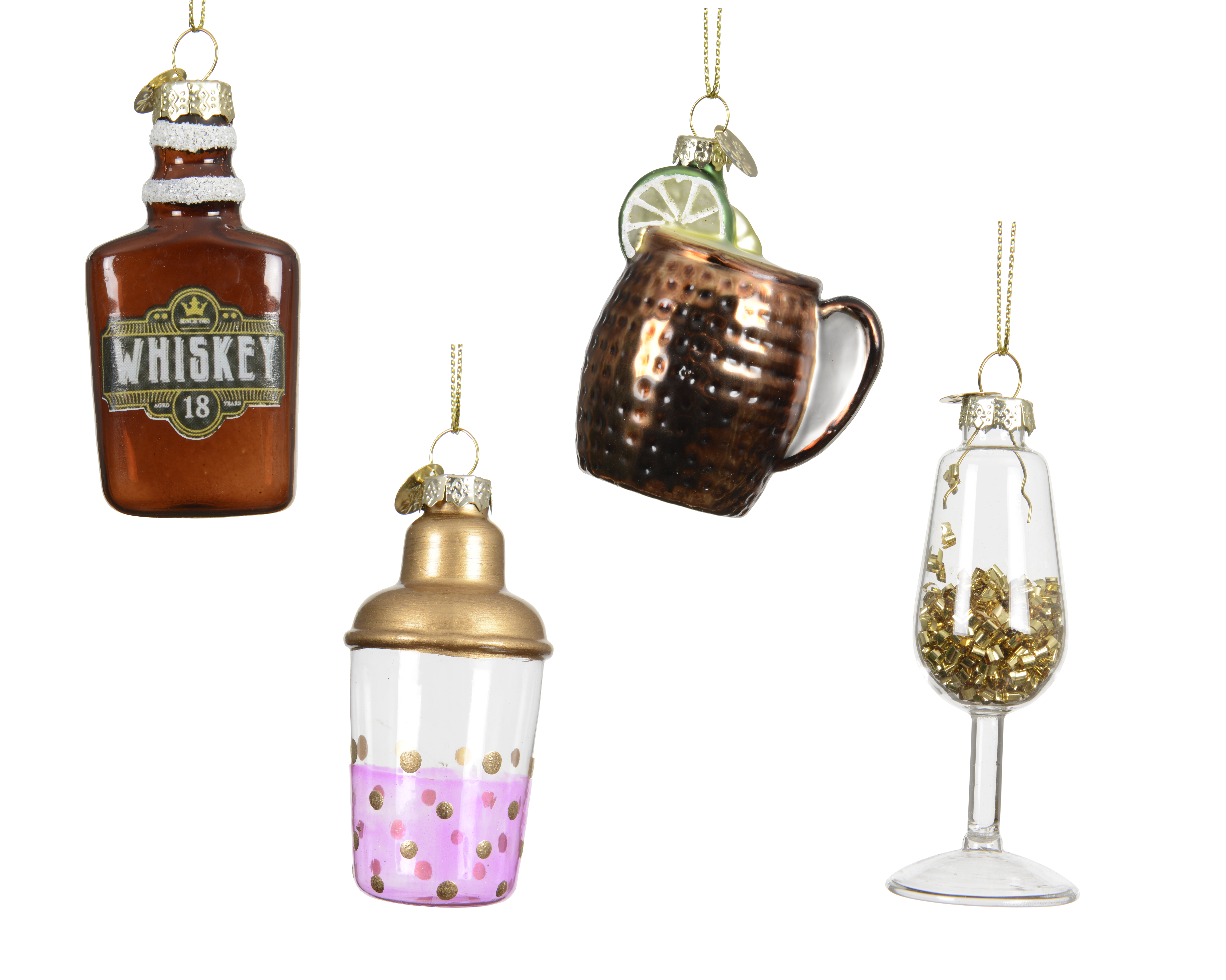 Hänger Likorflasche - bunt, Glas, Ø8.5cm