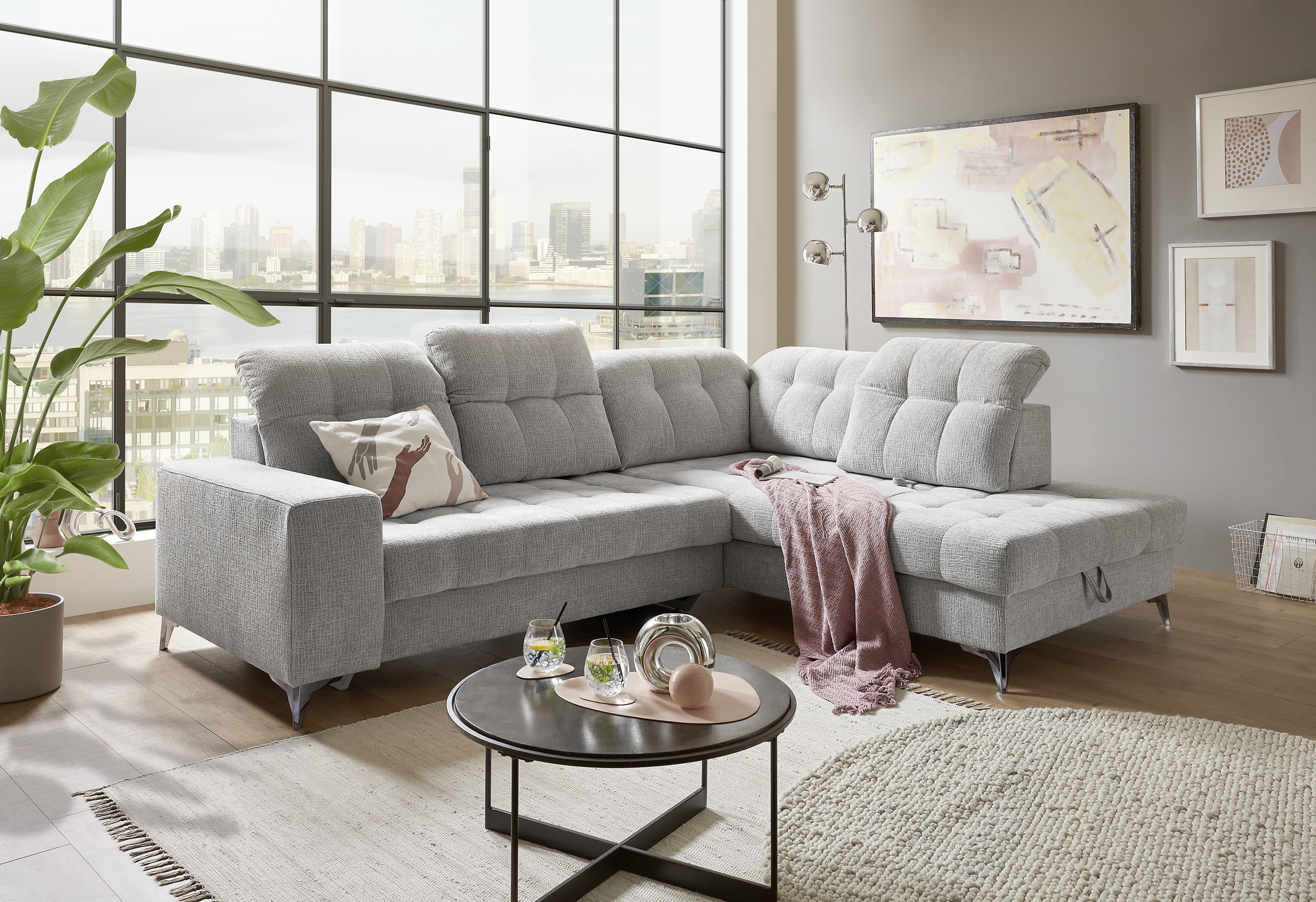 Ecksofa, light grey - Elty