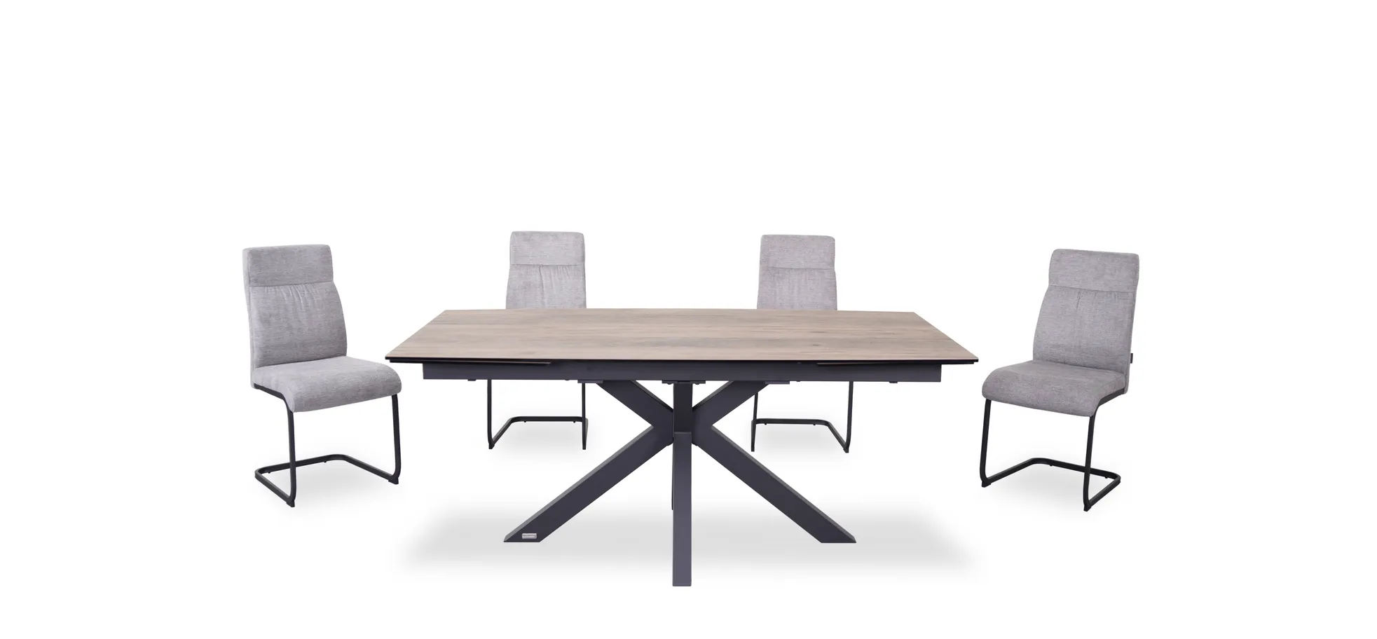 Esstisch, ausziehbar, Glaskeramik hellbraun - Melania