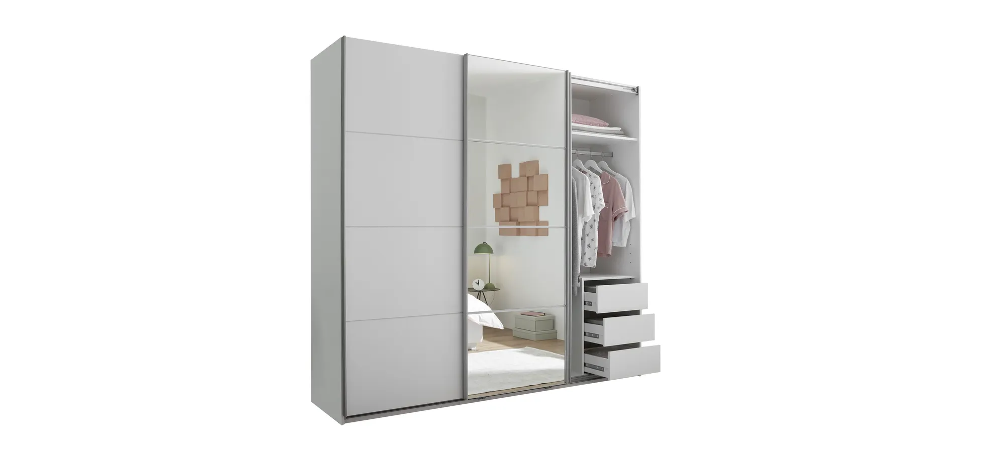 Schwebetürenschrank, weiß - MyStyle 3056