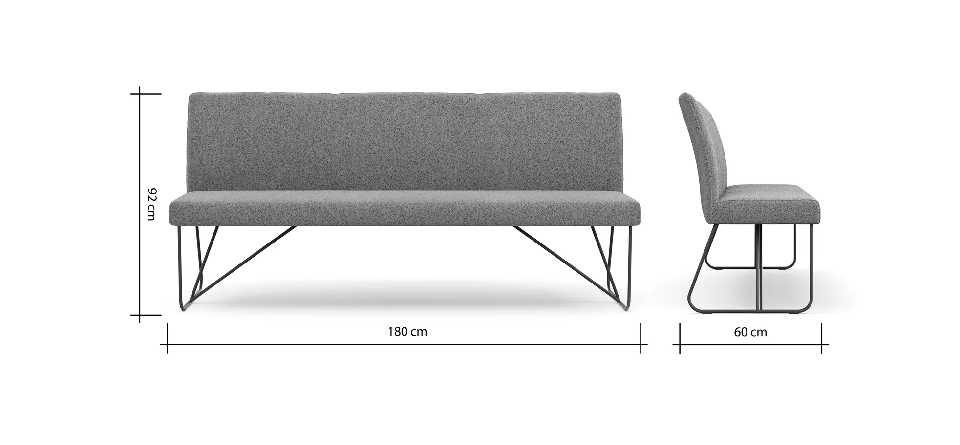 Bank Nashville - Breite ca. 200 cm, Stoff, Olivgrün