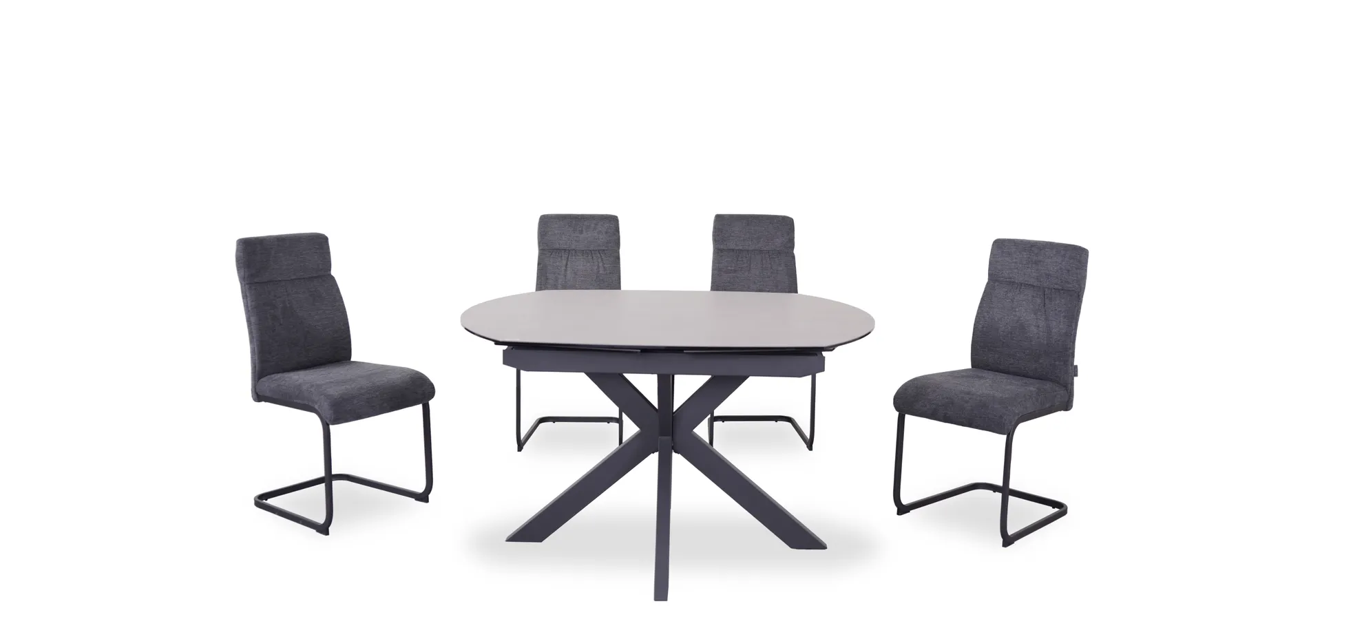 Esstisch, ausziehbar, Glaskeramik grau - Meggie