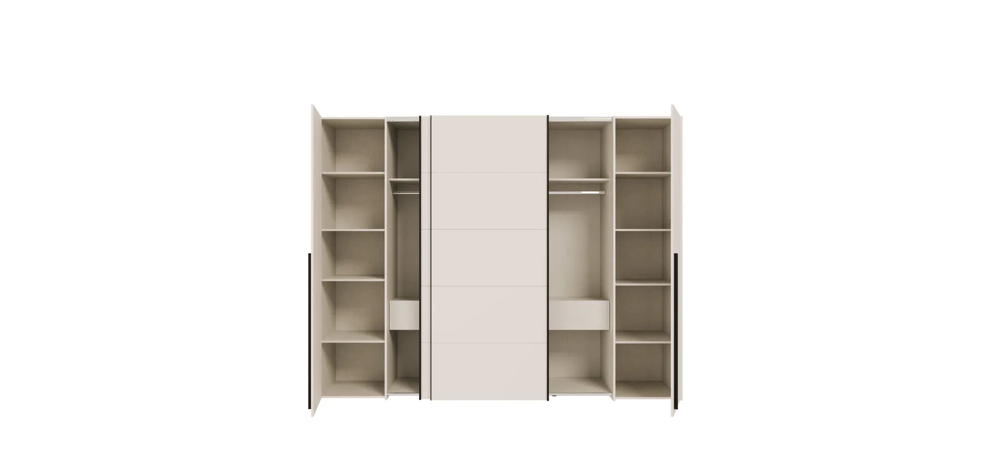 Schwebe-/Drehtürenschrank, Dekor sand - Fahda