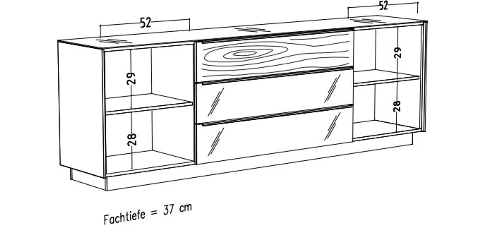 Lowboard, Kaschmir matt lack Nachbildung - Marybelle