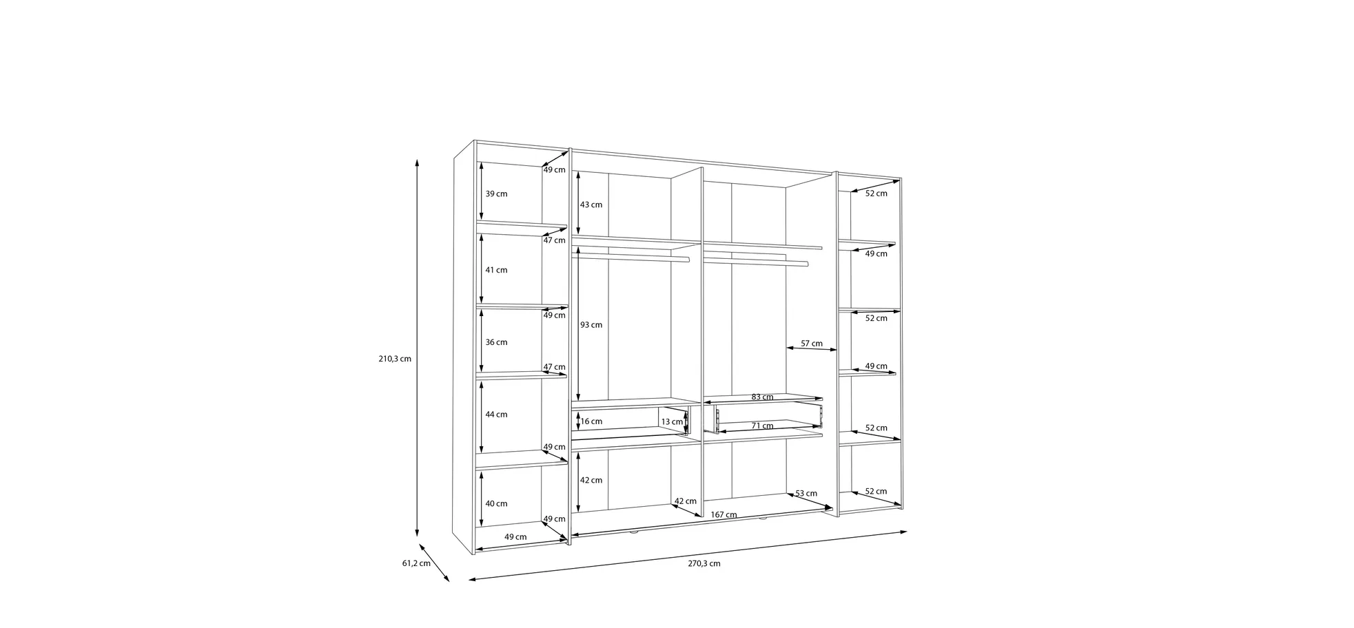 Schwebe-/Drehtürenschrank, Dekor sand - Fahda