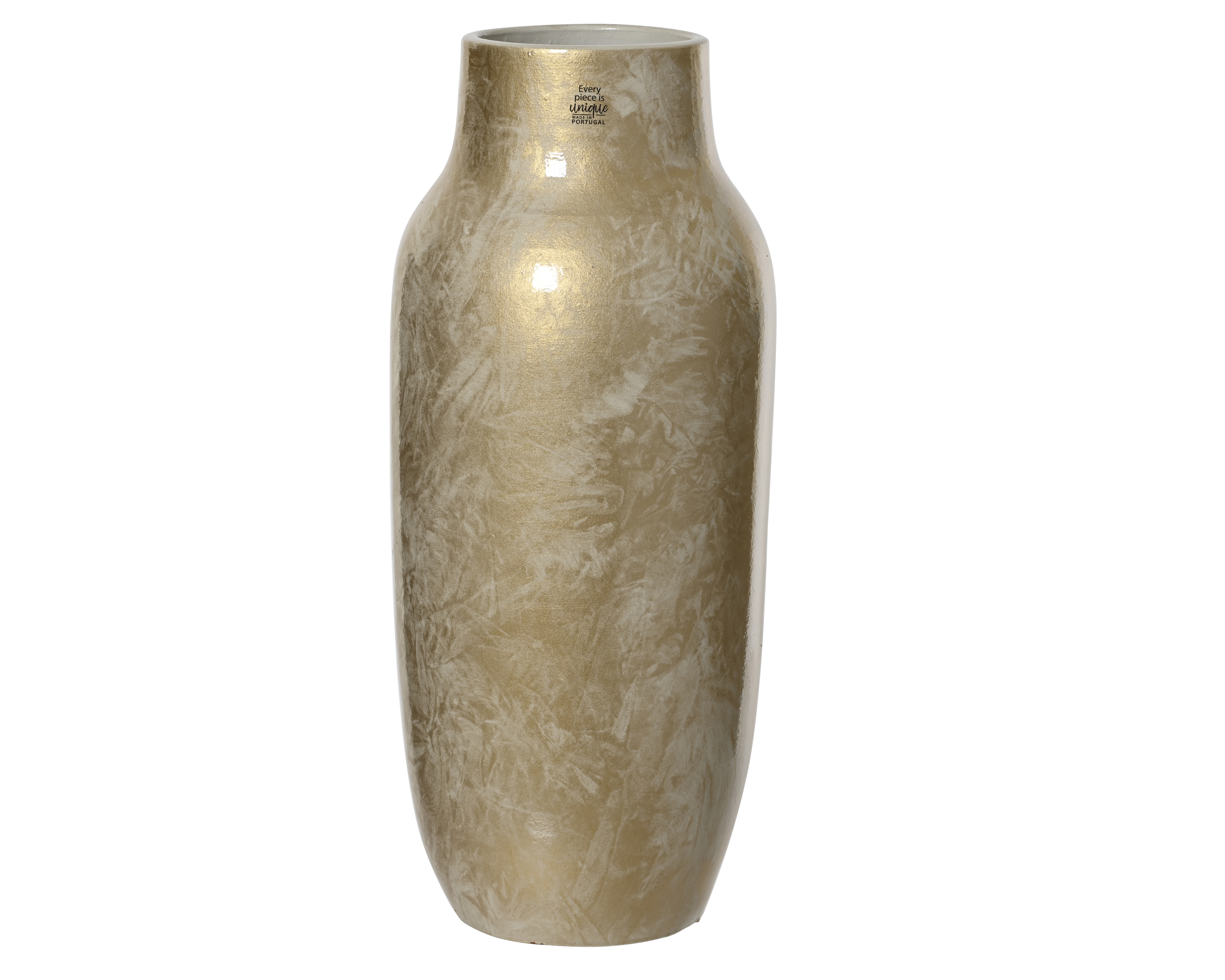 Vase - weiss gold, Terracotta, Ø24-H60cm