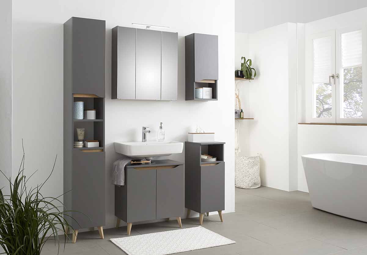 Unterschrank, 1 türig, quarzgrau - QUICKSET - 357