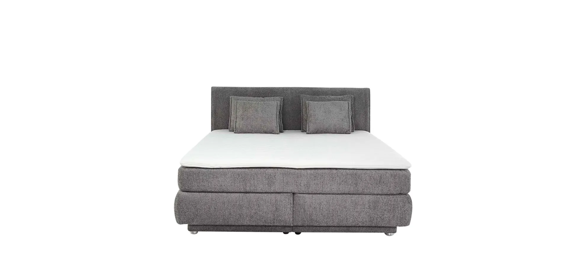 Boxspringbett, Mittelgrau - Jillian
