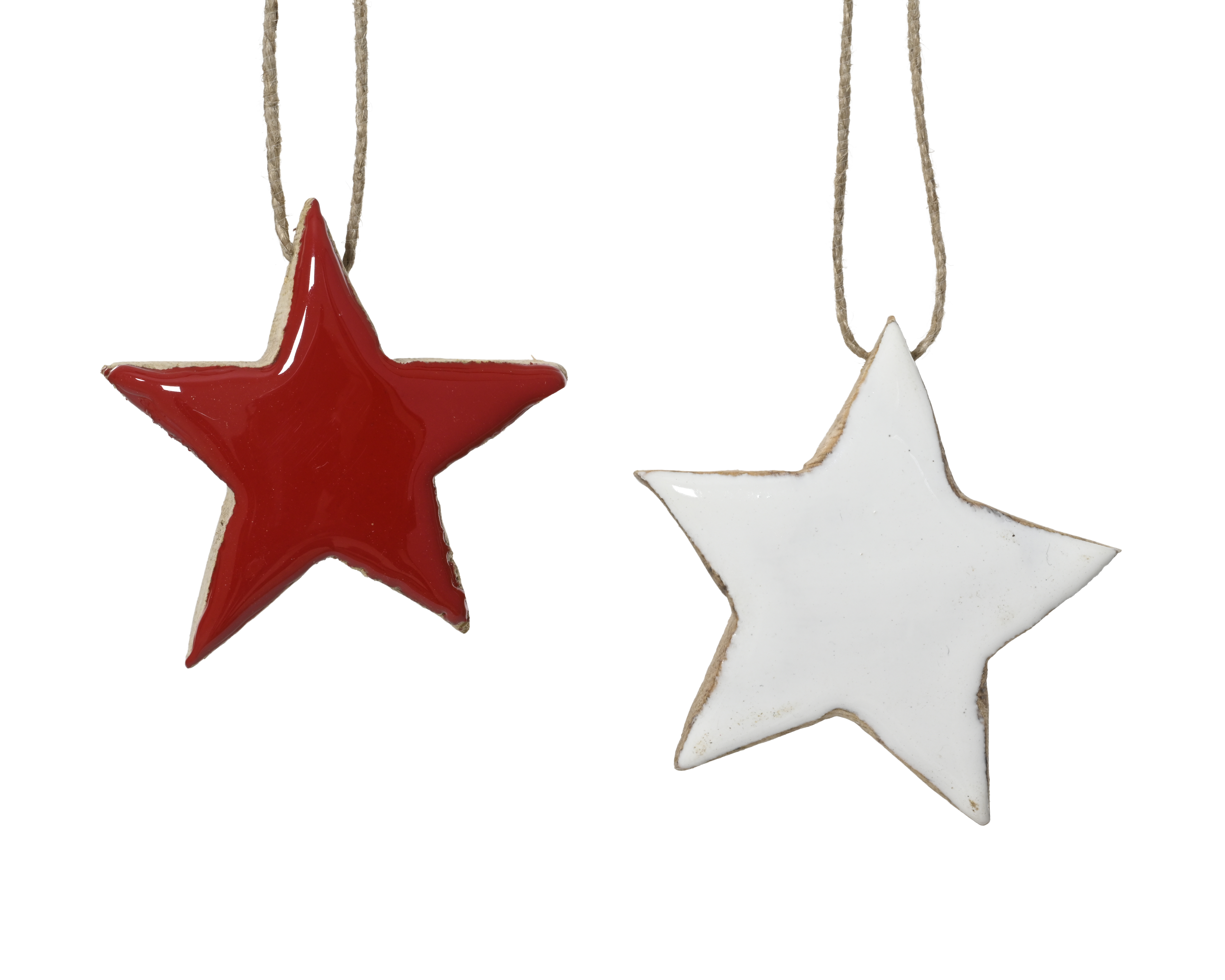 Hänger - rot/weiss, Mangoholz, L6-W3-H6cm