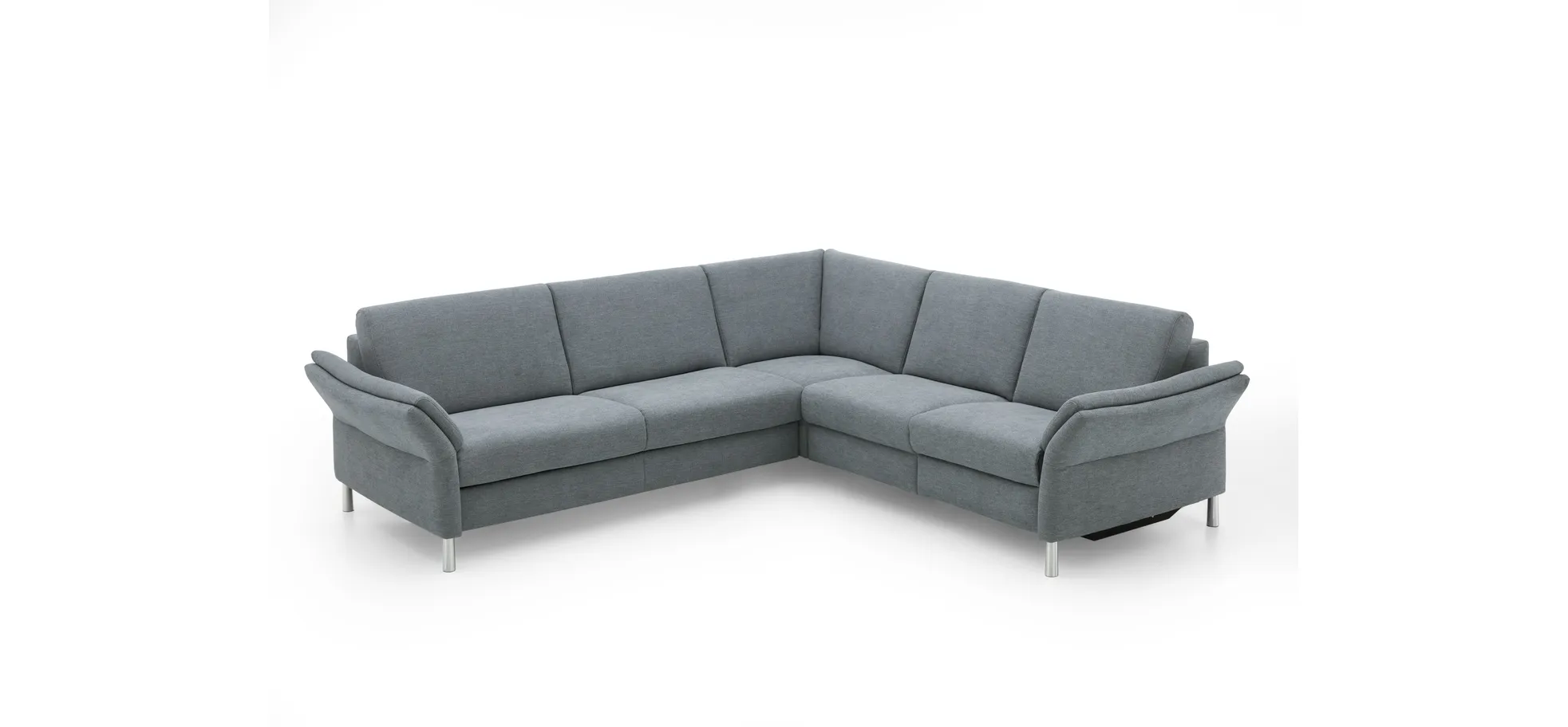  Ecksofa - 3-Sitzer mit Ecke rechts,Stoff, Hellblau