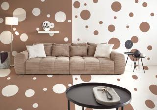 Mega-Sofa Janni,Federkernpolsterung - Federkernpolsterung, Inkl. 10 Kissen