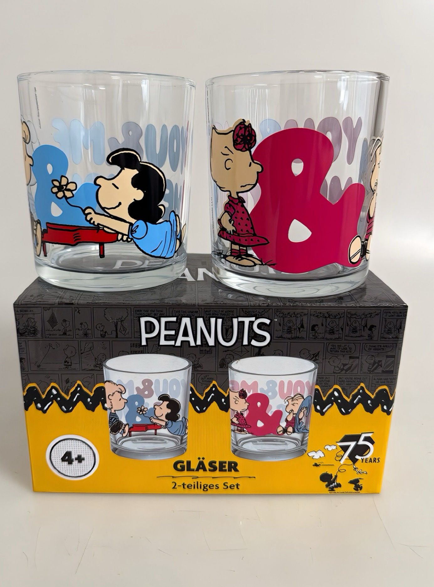 Glas Peanuts Friends, 2-er Set - 400ml