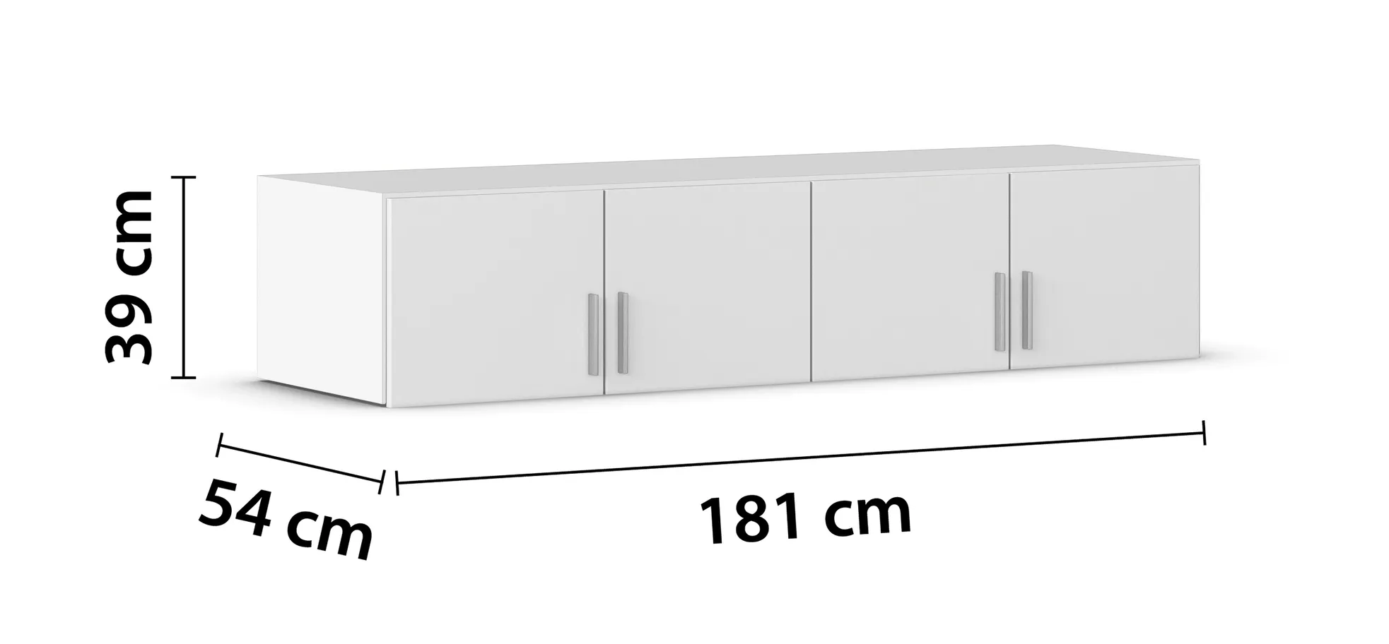 Schrankaufstaz REXY MATT- B ca. 181 cm, Weiß