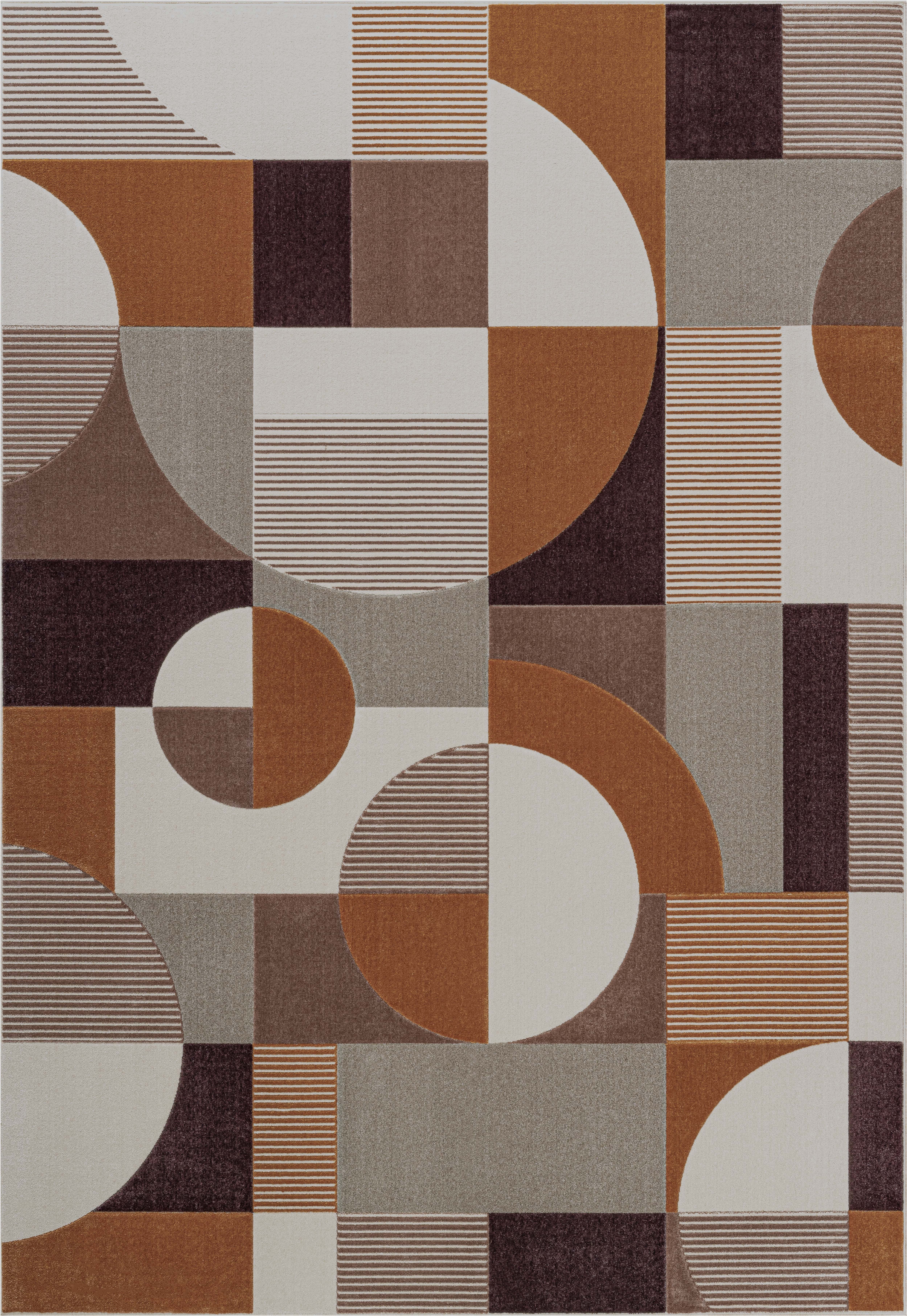 Webteppich, braun-weiß, 160x230 cm - Rilano