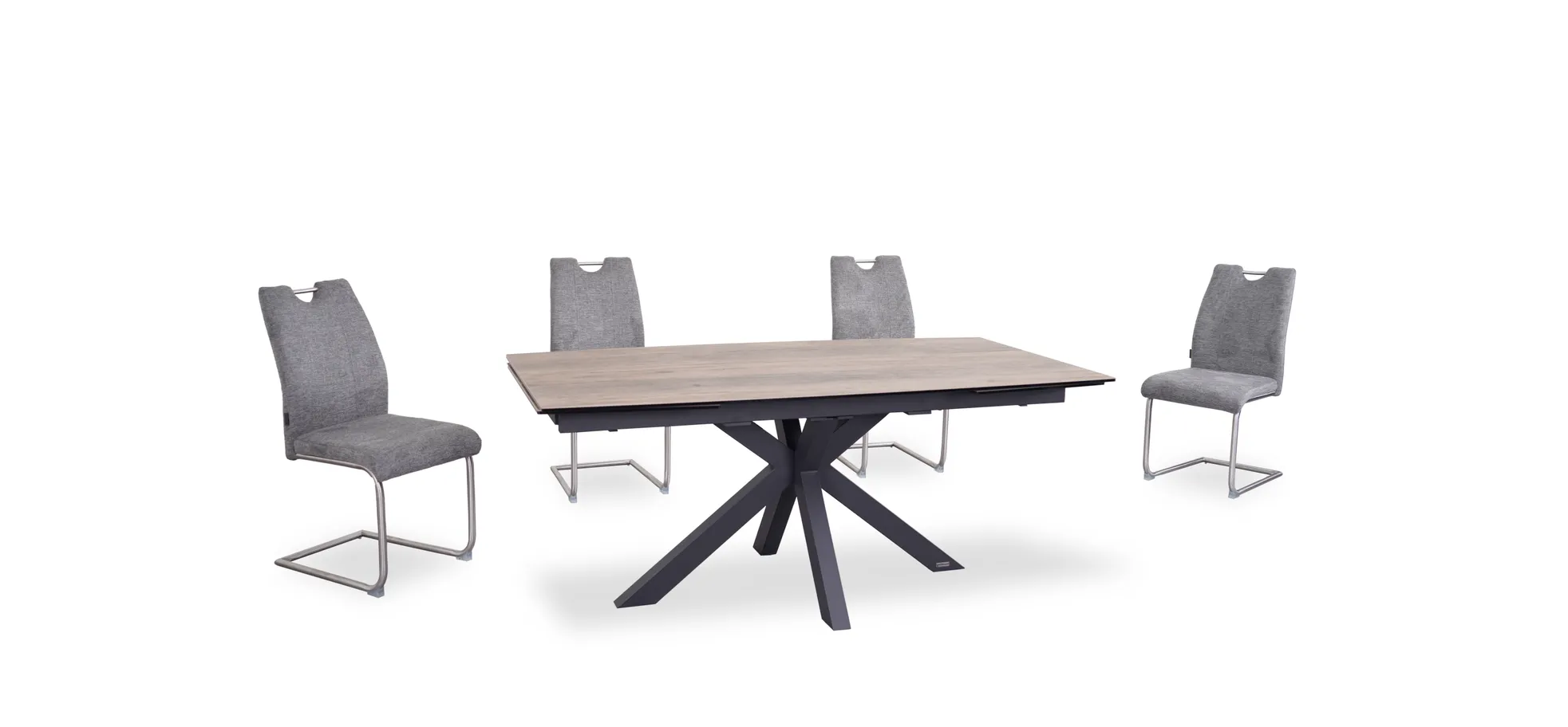 Esstisch, ausziehbar, Glaskeramik hellbraun - Melania