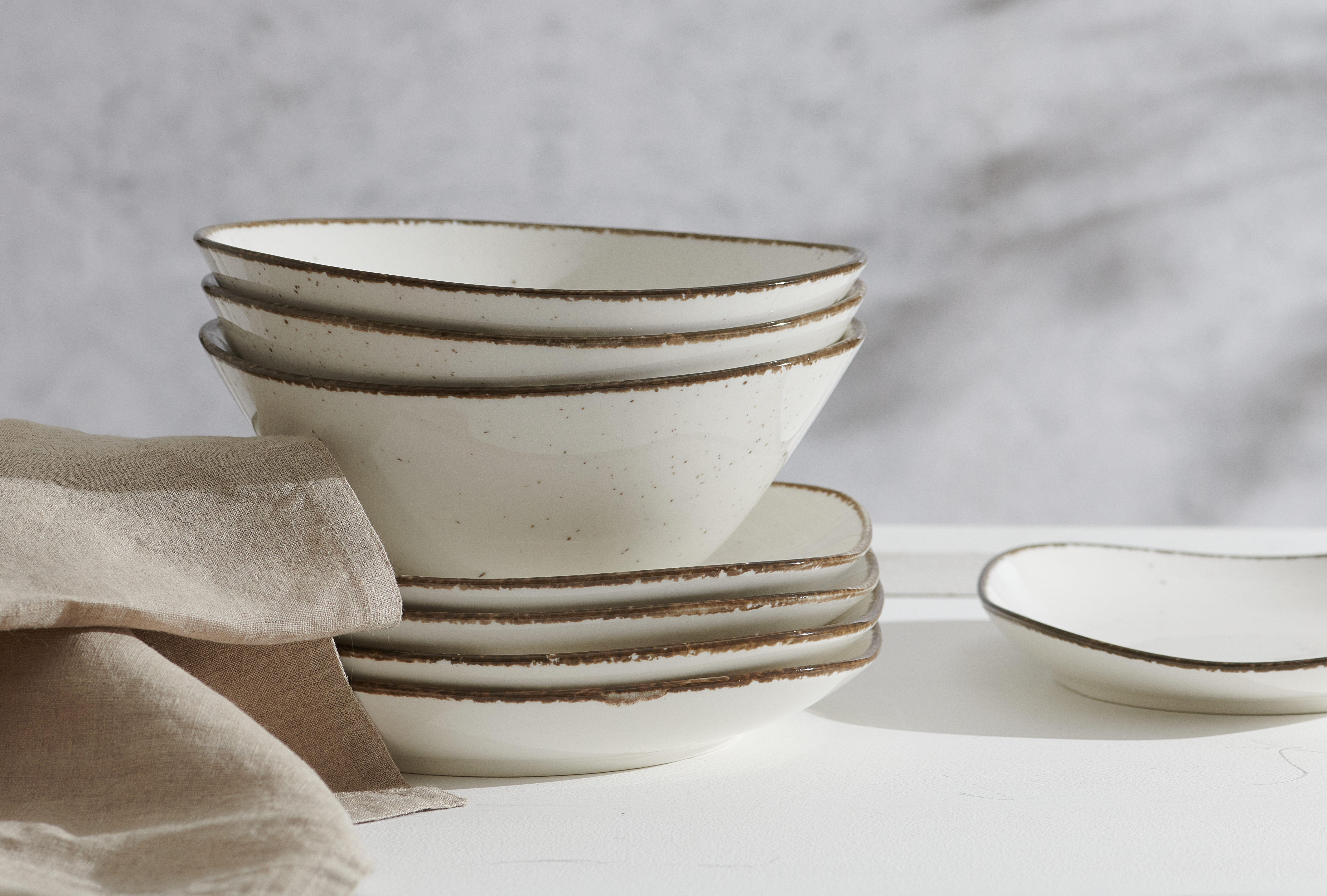 Schale Casa Creme 11,5 x 10,5 cm - Porzellan, spülmaschinenfest, oval, beige