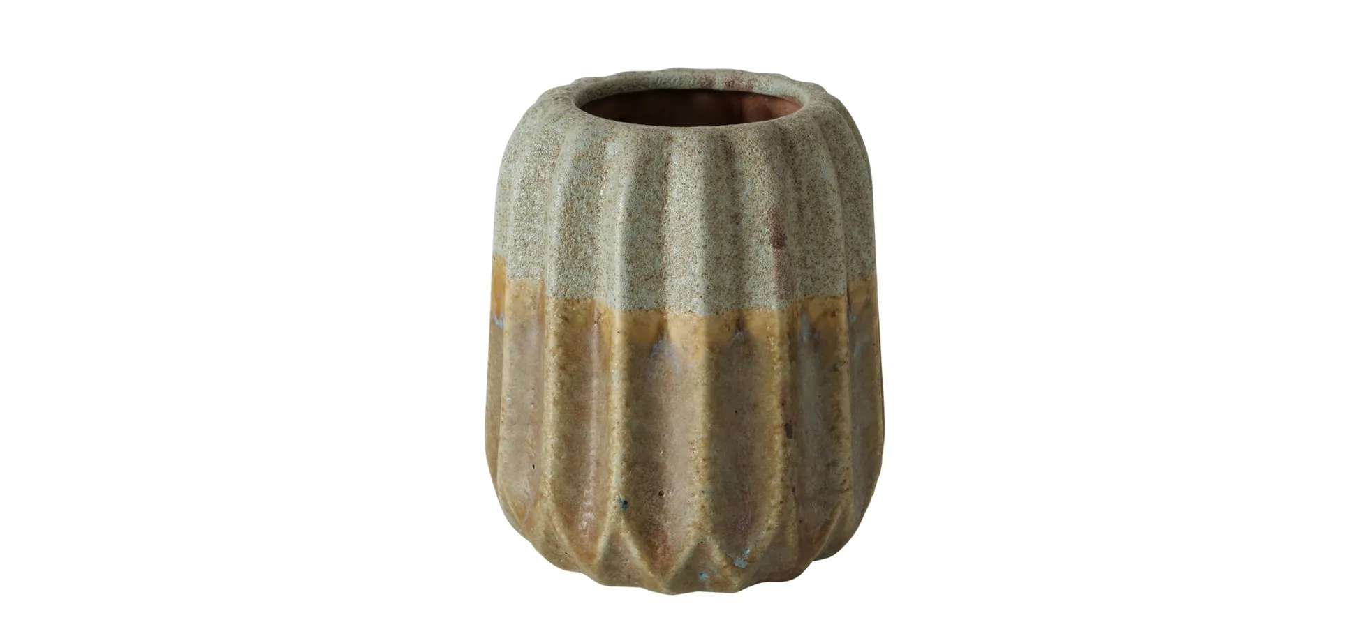 Deko-Vase - 2-fach sortiert, Steingut, Beige/Braun/Grau