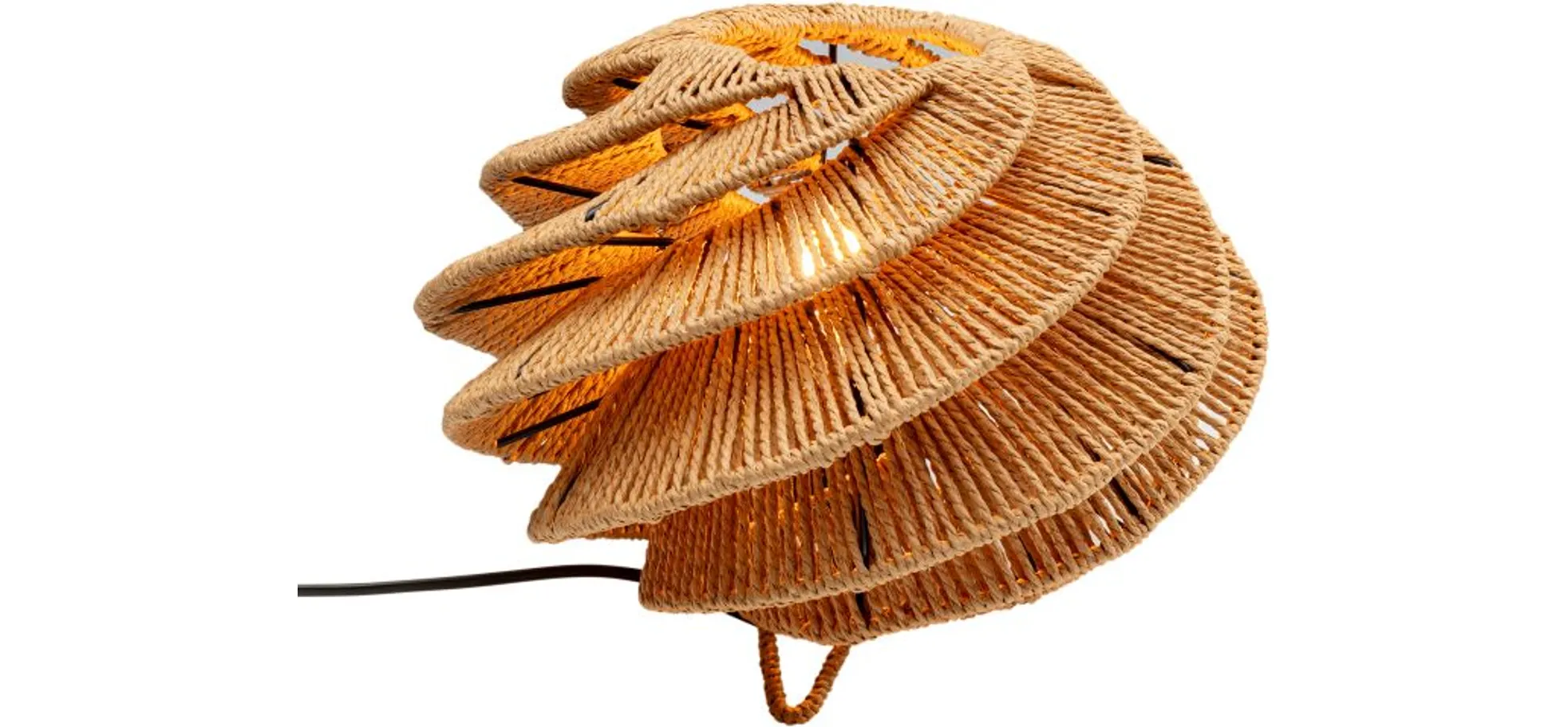 Tischleuchte- DH ca. 31x40 cm, Rattan