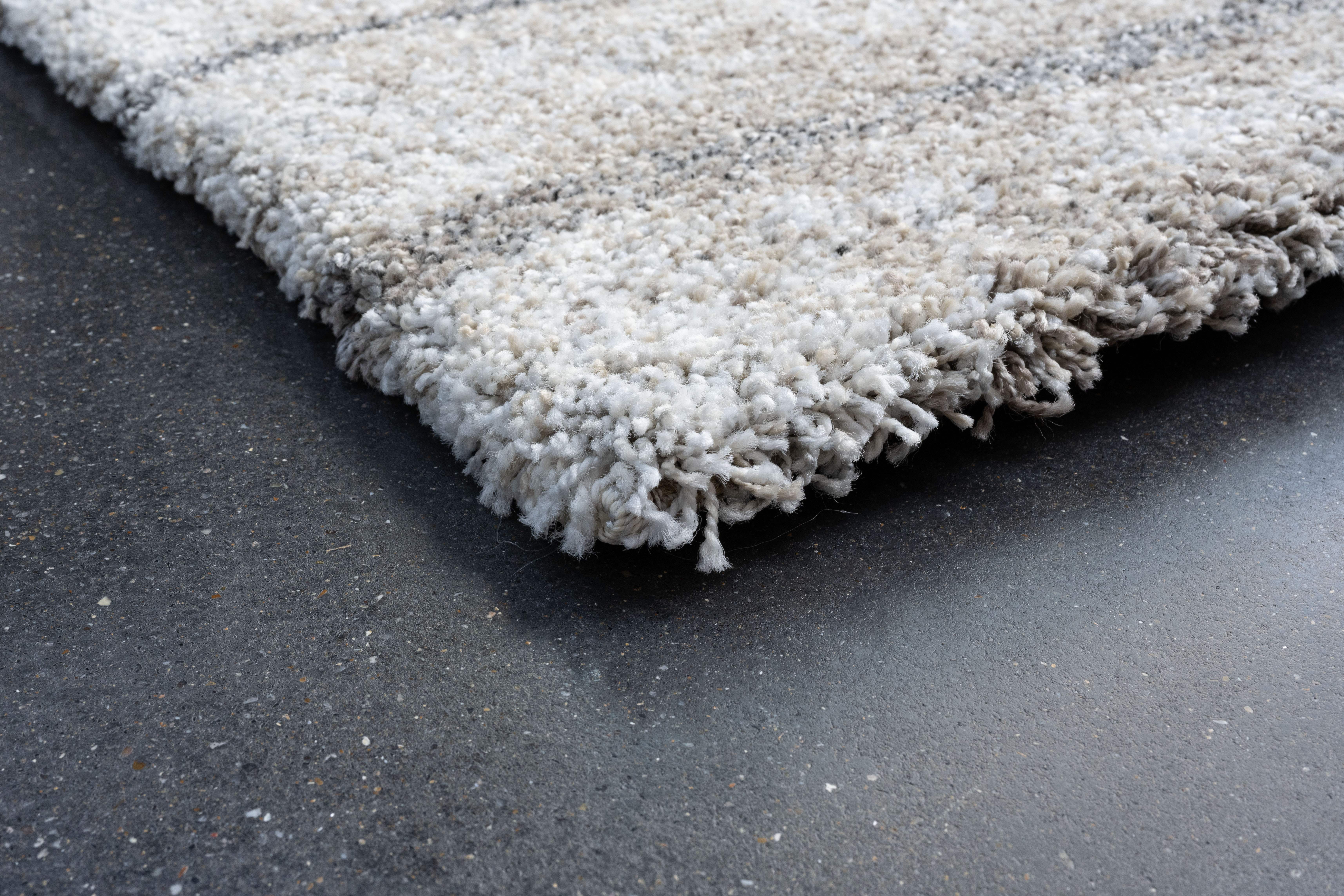 Webteppich, weiß-braun-grau, 133x195 cm - Rehari