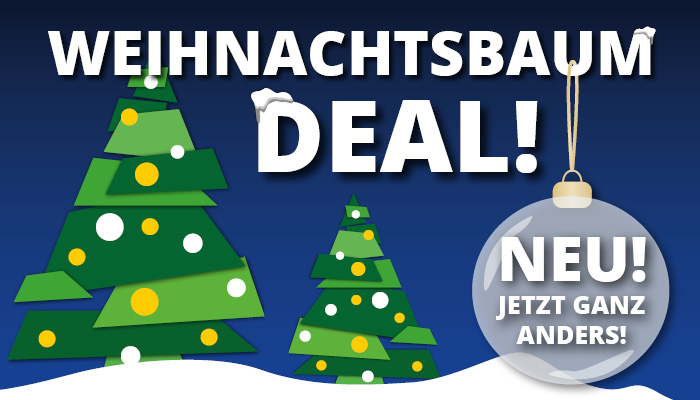 Weihnachtsbaum aus Rechtecken im Schnee • Weihnachtsbaum-Deal jetzt ganz anders!