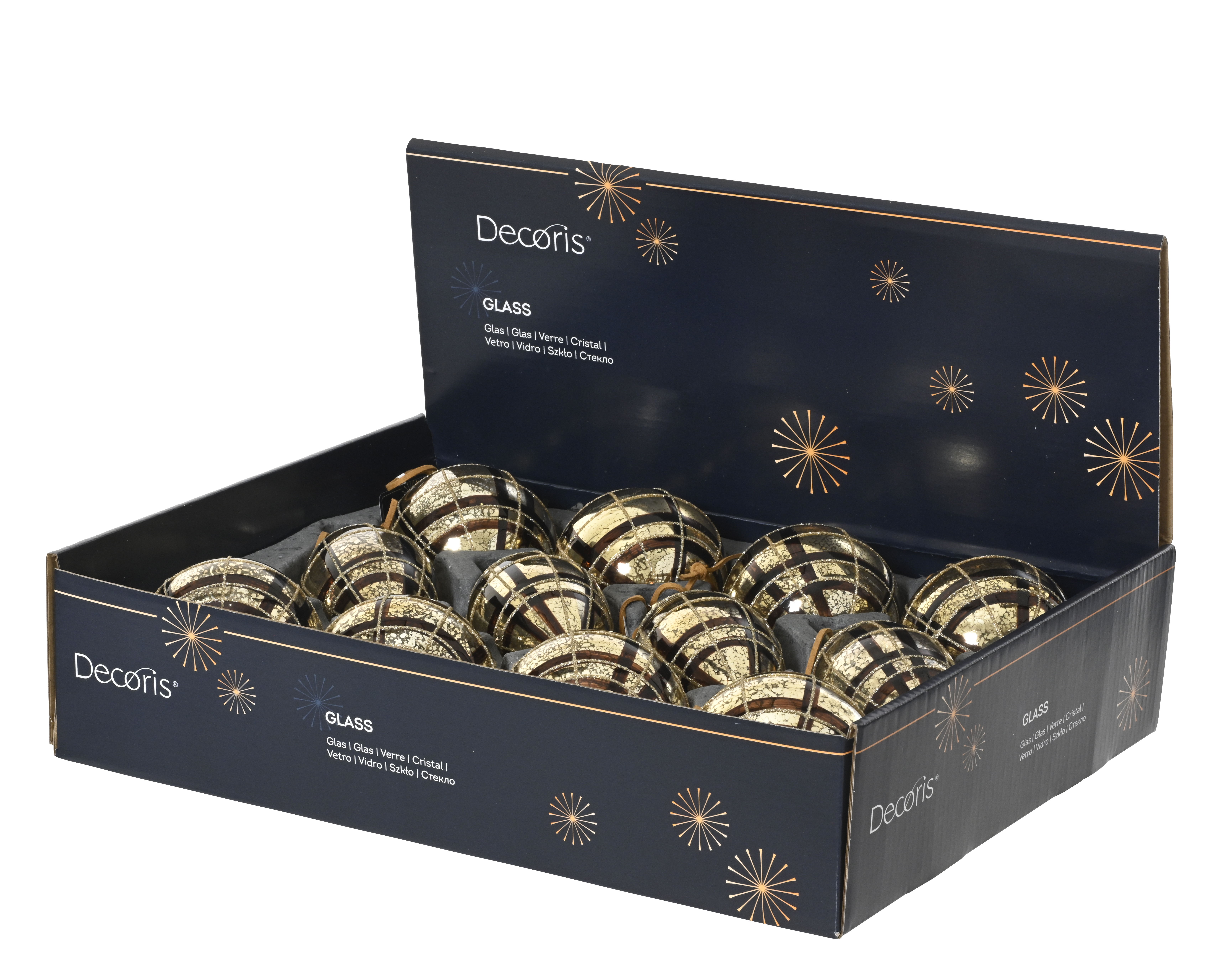 Kugel - hell gold, Glas, Ø8cm