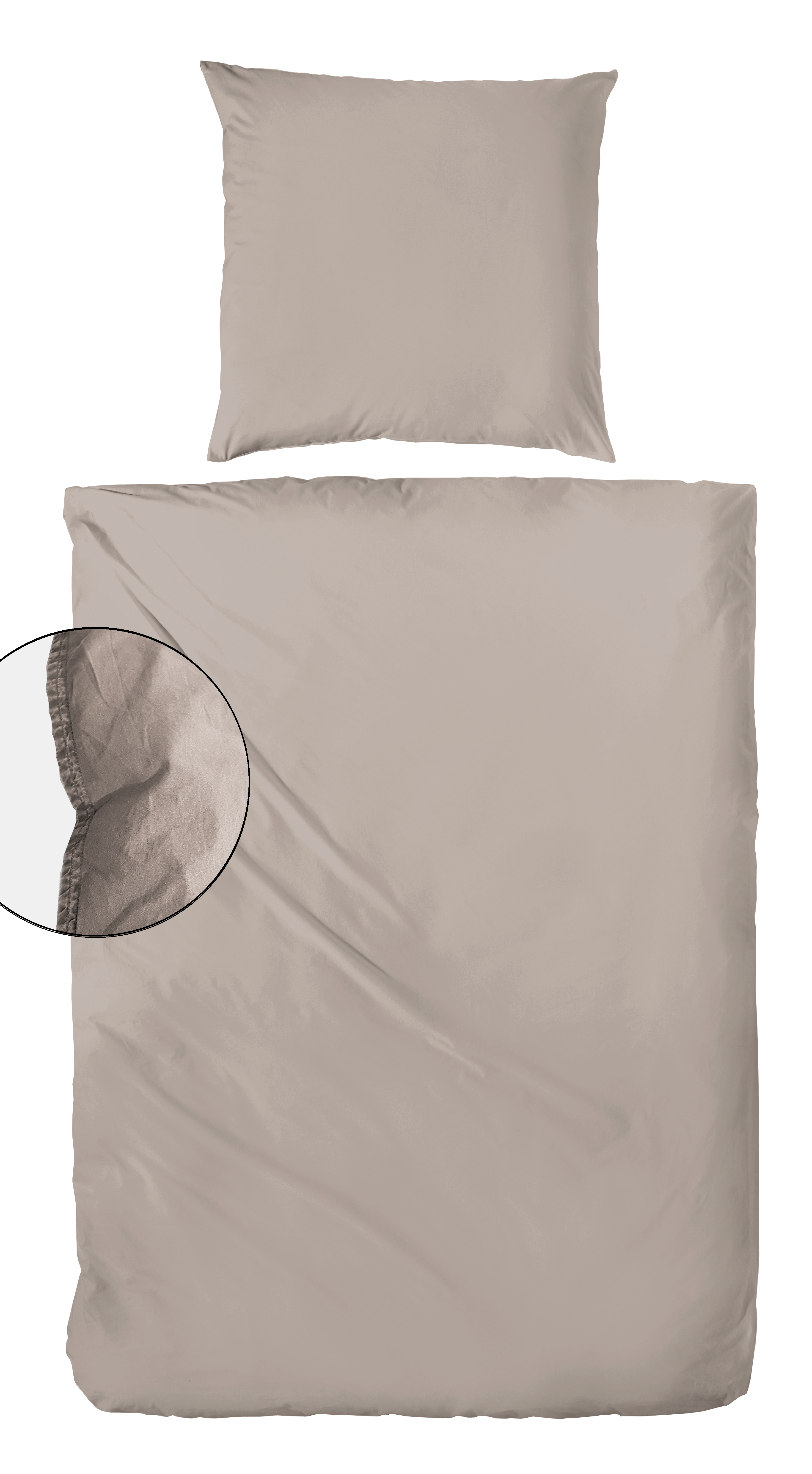Flanell-Bettwäsche Stone-Washed - 135x200cm, leinen