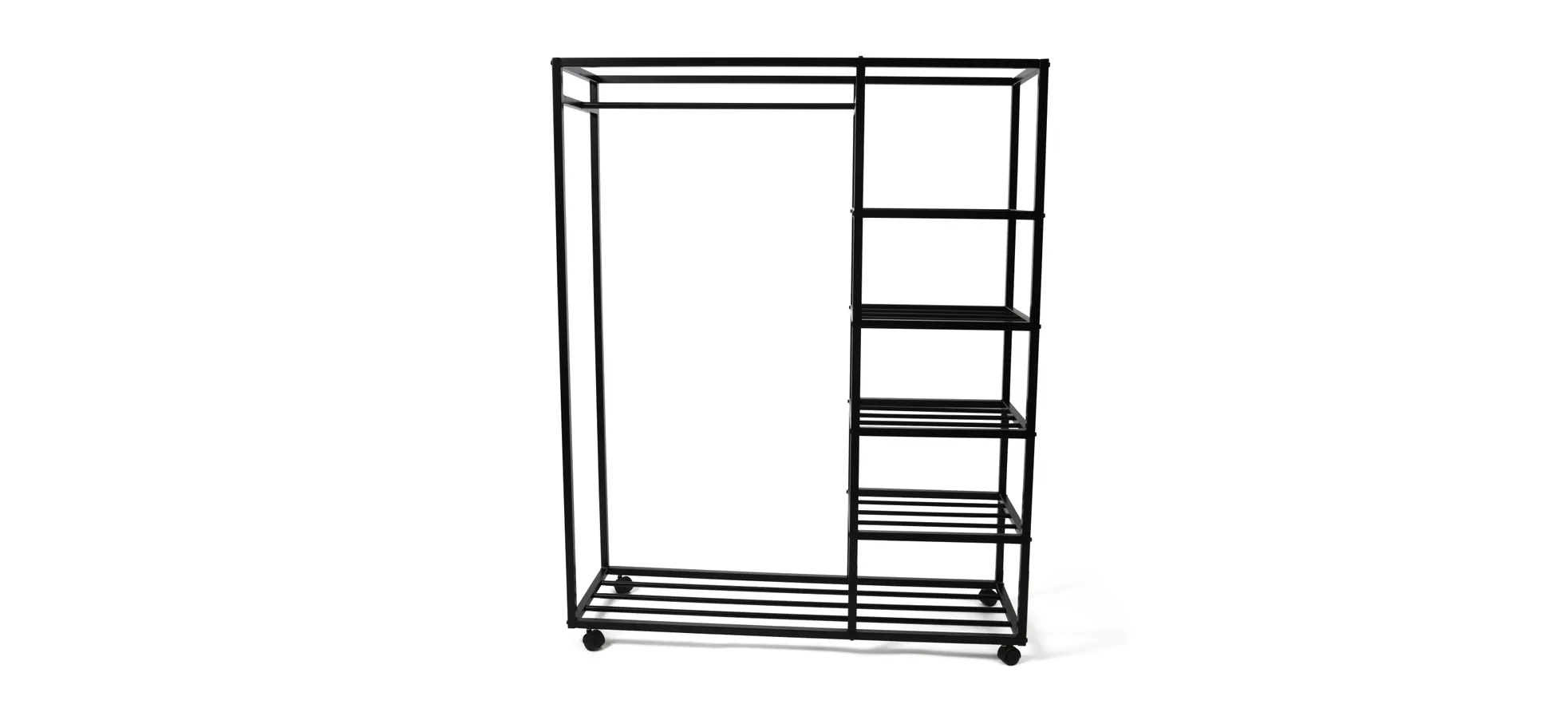 Kleiderständer, Metall schwarz, rollbar - Marlot