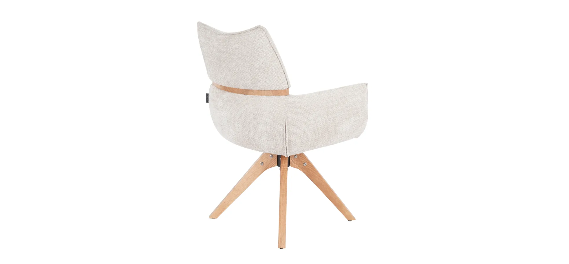 Armlehnstuhl, Bezug beige, Gestell Eiche - Marou