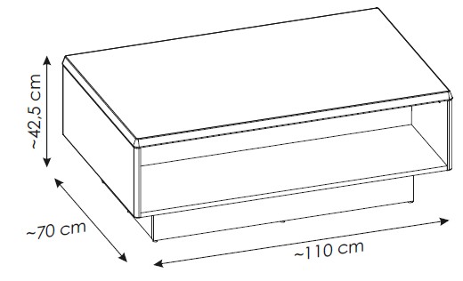Couchtisch, Eiche, Anthrazit - MyStyle 1020