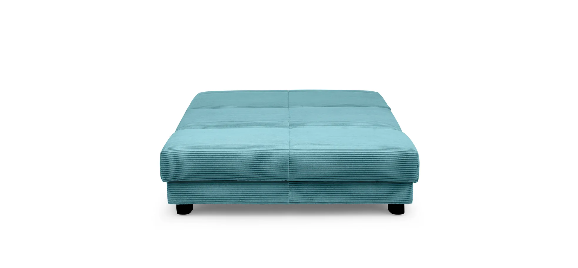  Schlafsofa EASY Optik A - 2-Sitzer ohne Armlehne, 140 cm inkl. Schlaffunktion, Cord, Türkis