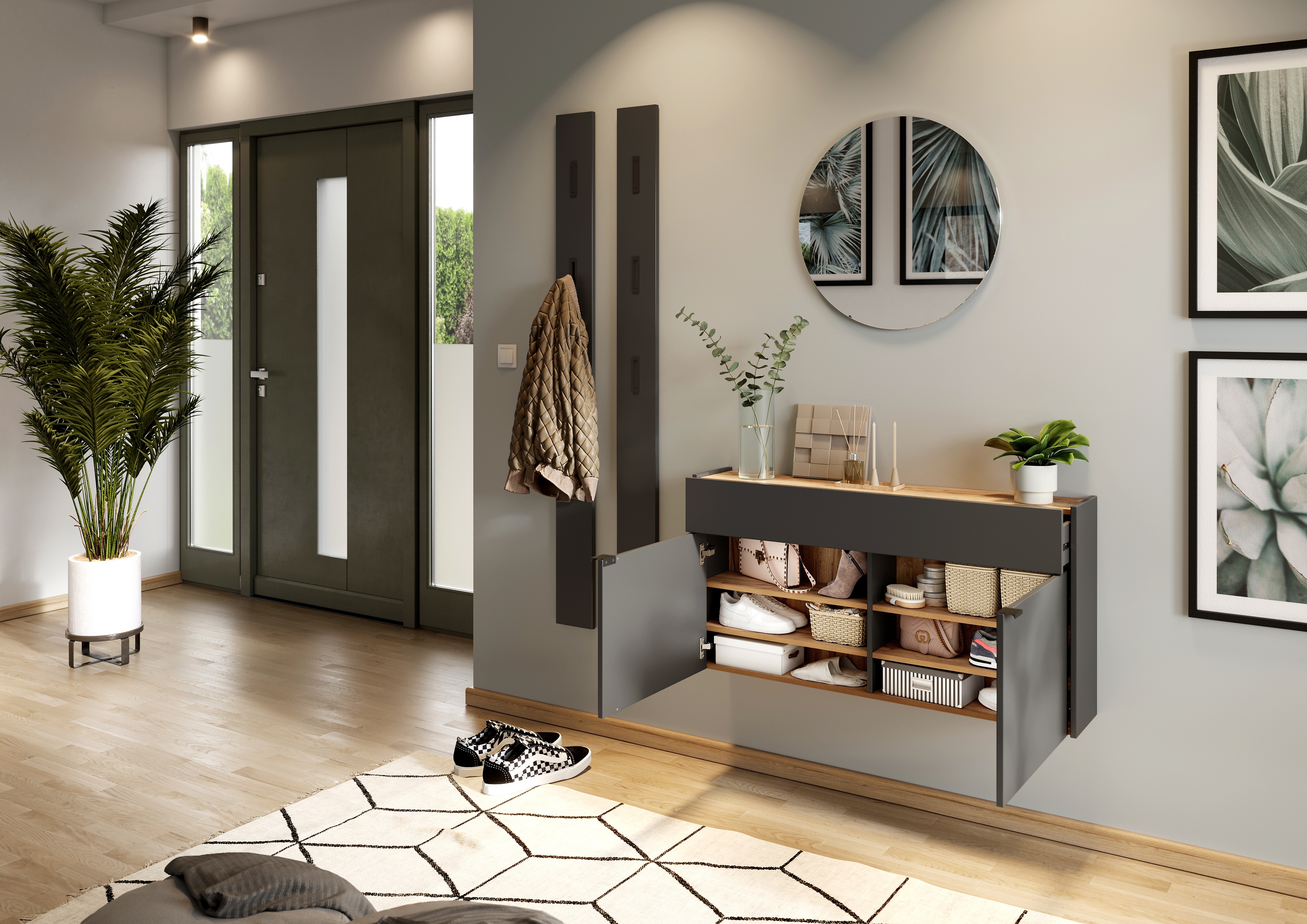 Mehrzweckschrank 2-türig, graphit - MYTREND 364