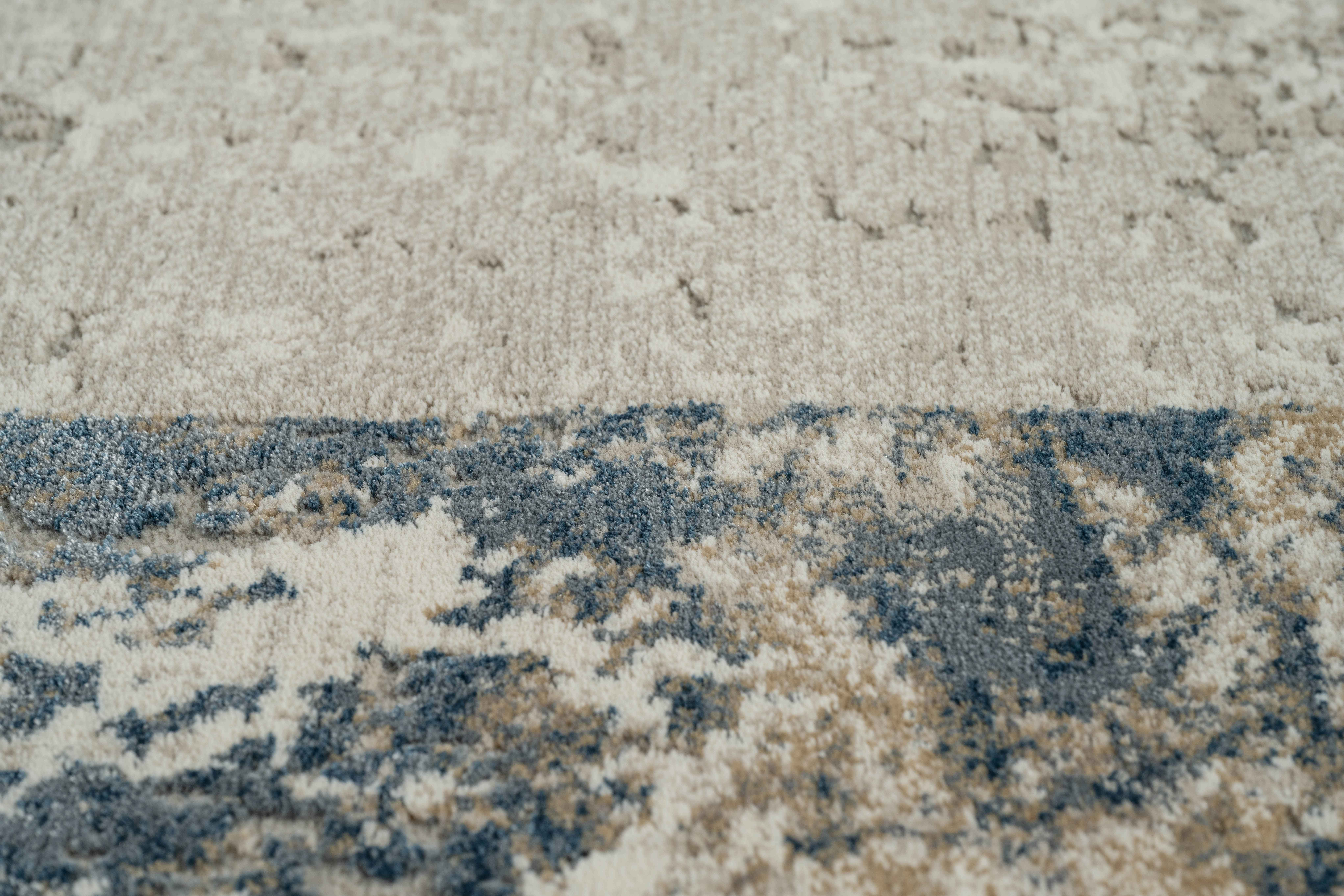 Webteppich, weiß-blau-braun, 160x230 cm - Ranyon