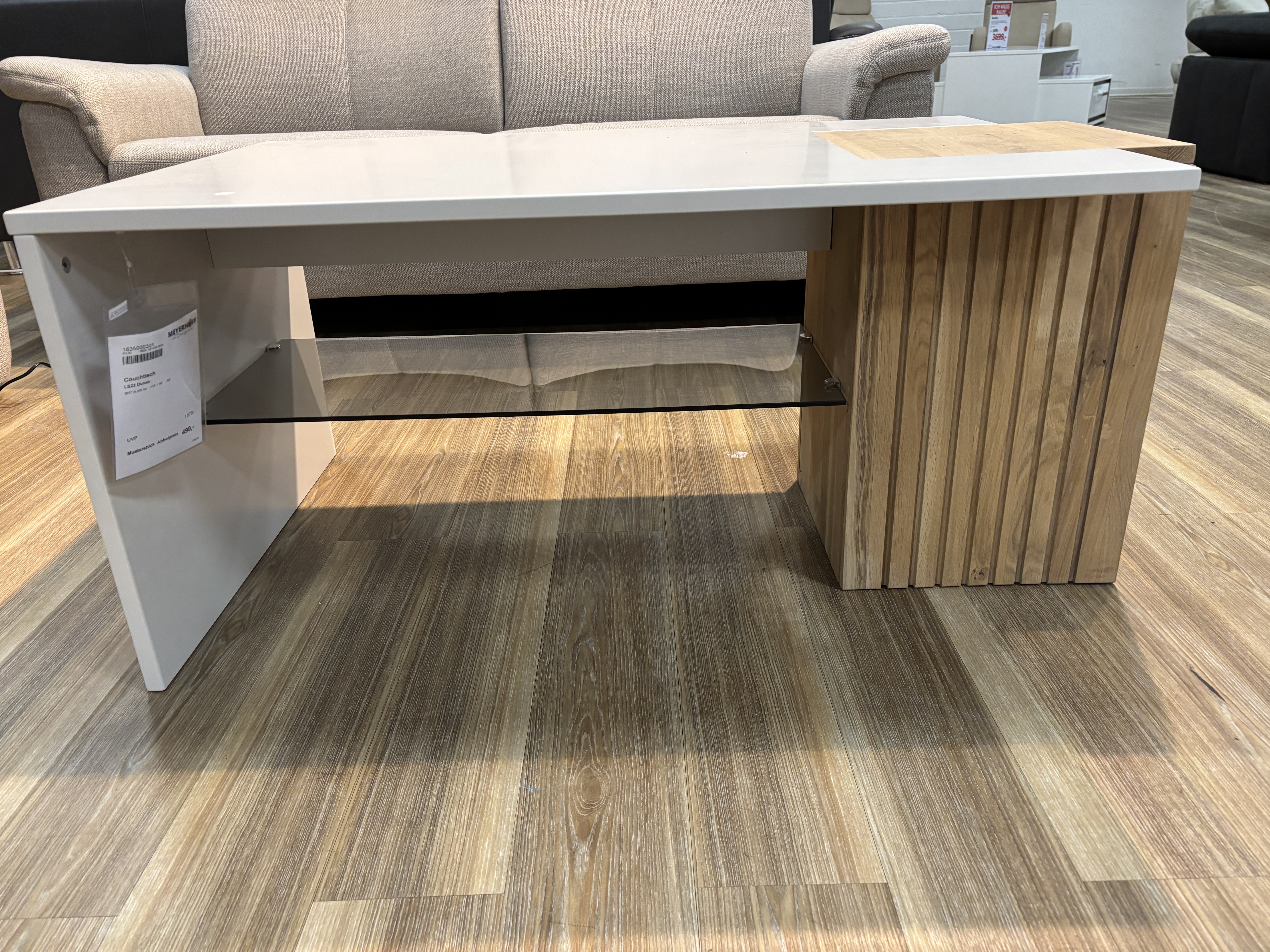 Couchtisch, MDF weiß-grau lackiert - LS23 Dunas