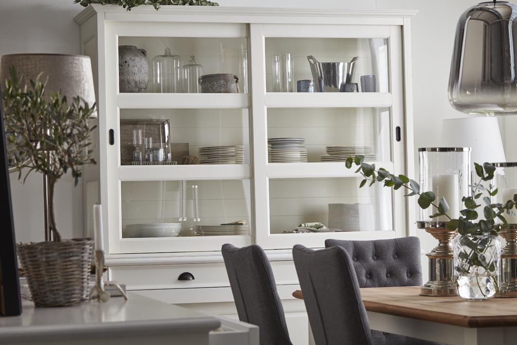 Aufsatz für Anrichte 2, Weiß lackiert  - Louisiana