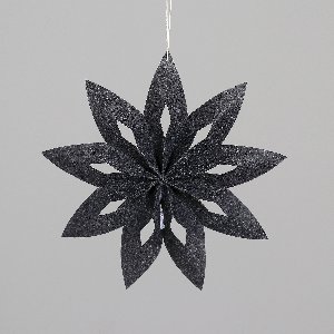Stern Hänger aus Filz - Schwarz, 32 cm