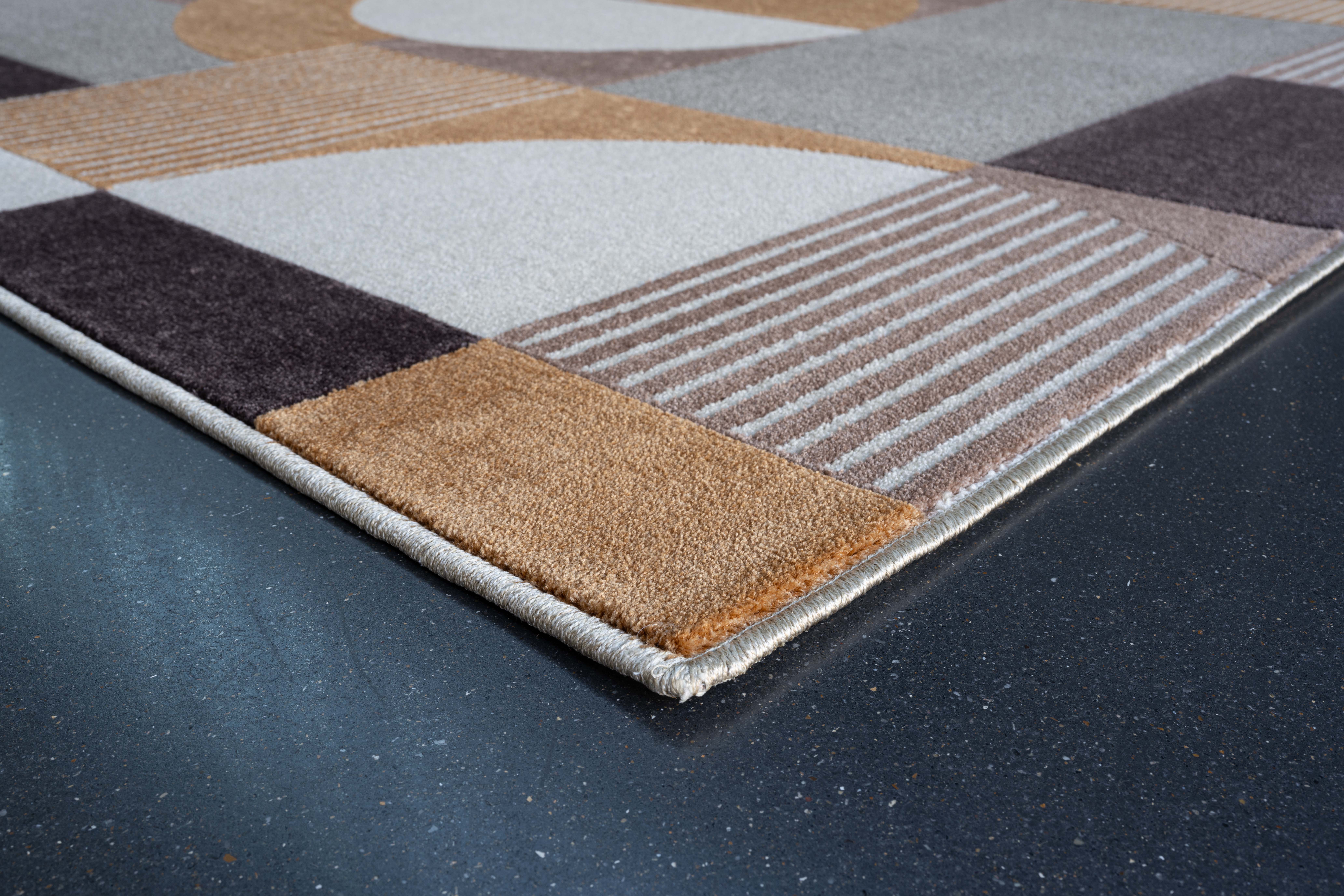 Webteppich, braun-weiß, 160x230 cm - Rilano