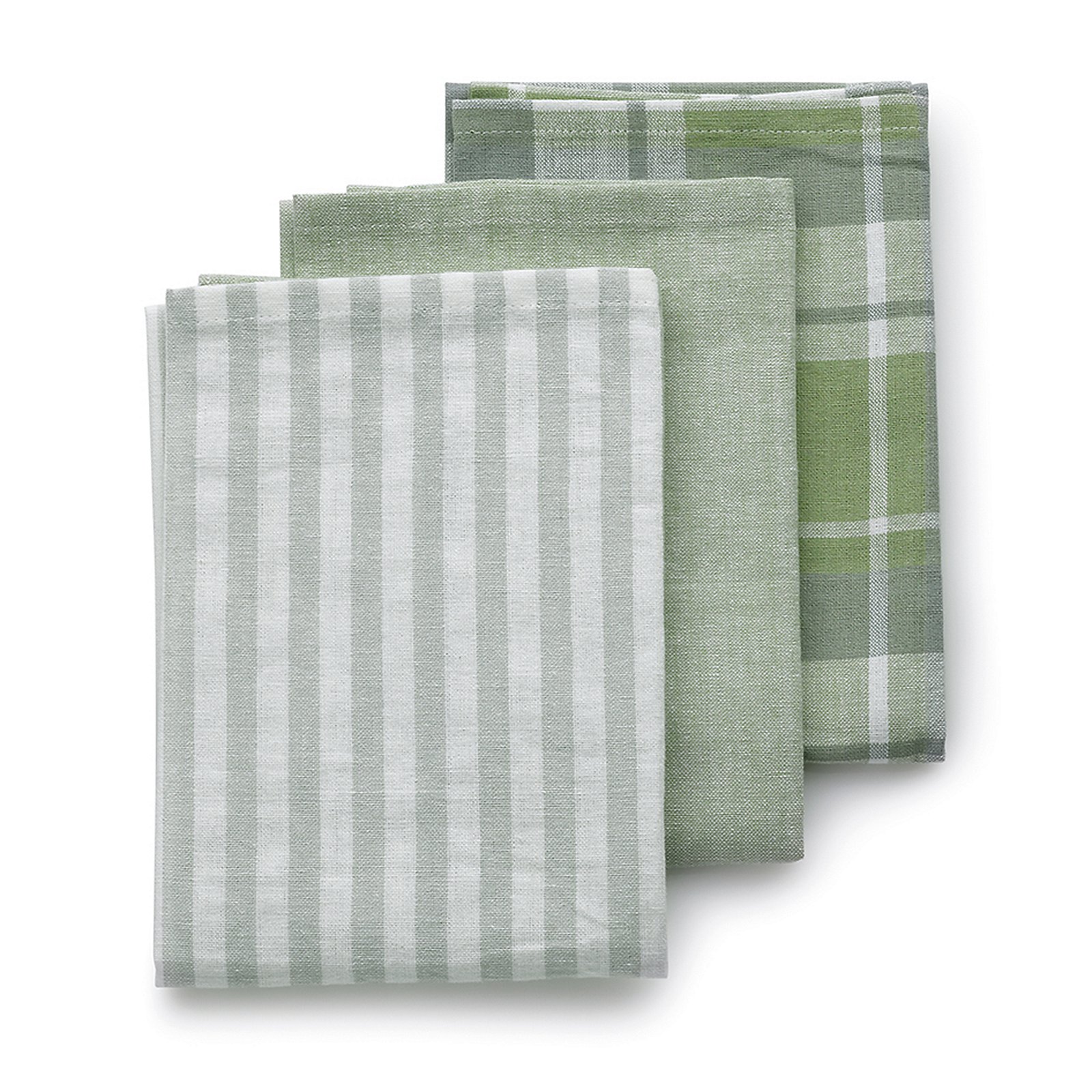 Geschirrtuch Pasado, 3-er Set - 100% baumwolle, olivgrün, 65x45cm