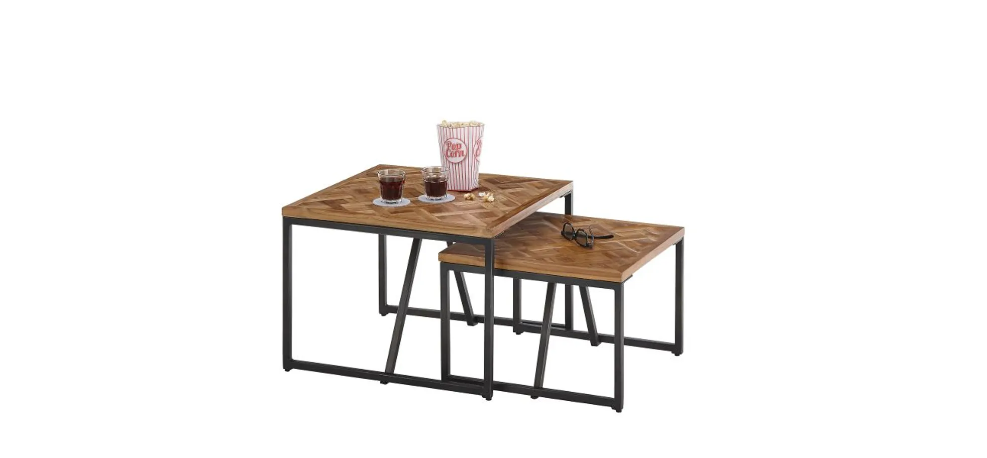 Couchtisch - 2er Set, B/H/T ca. 60x45x60 cm, Teakholz 