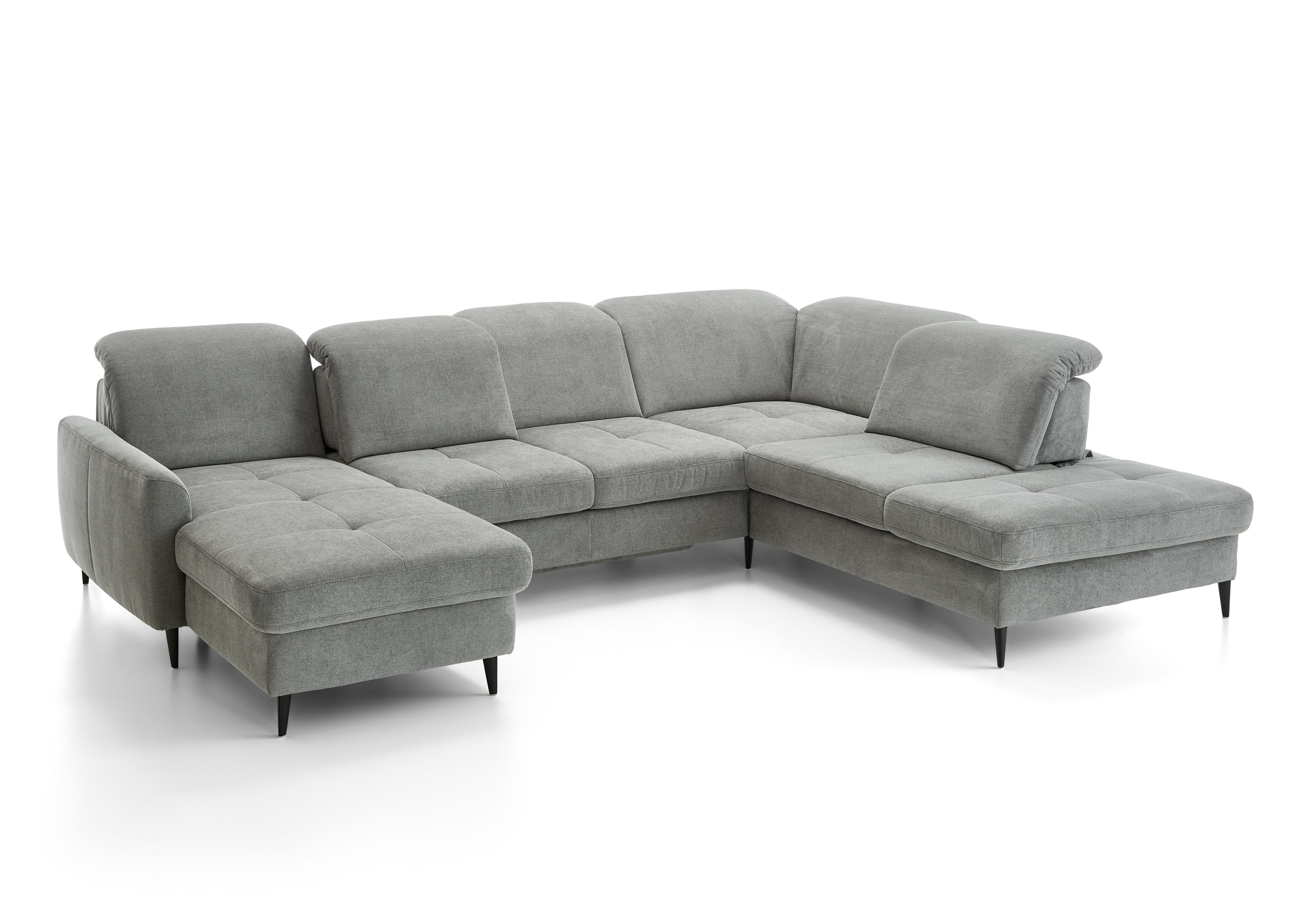 Wohnlandschaft, grey, Alufüße schwarz - LS25 Frondi