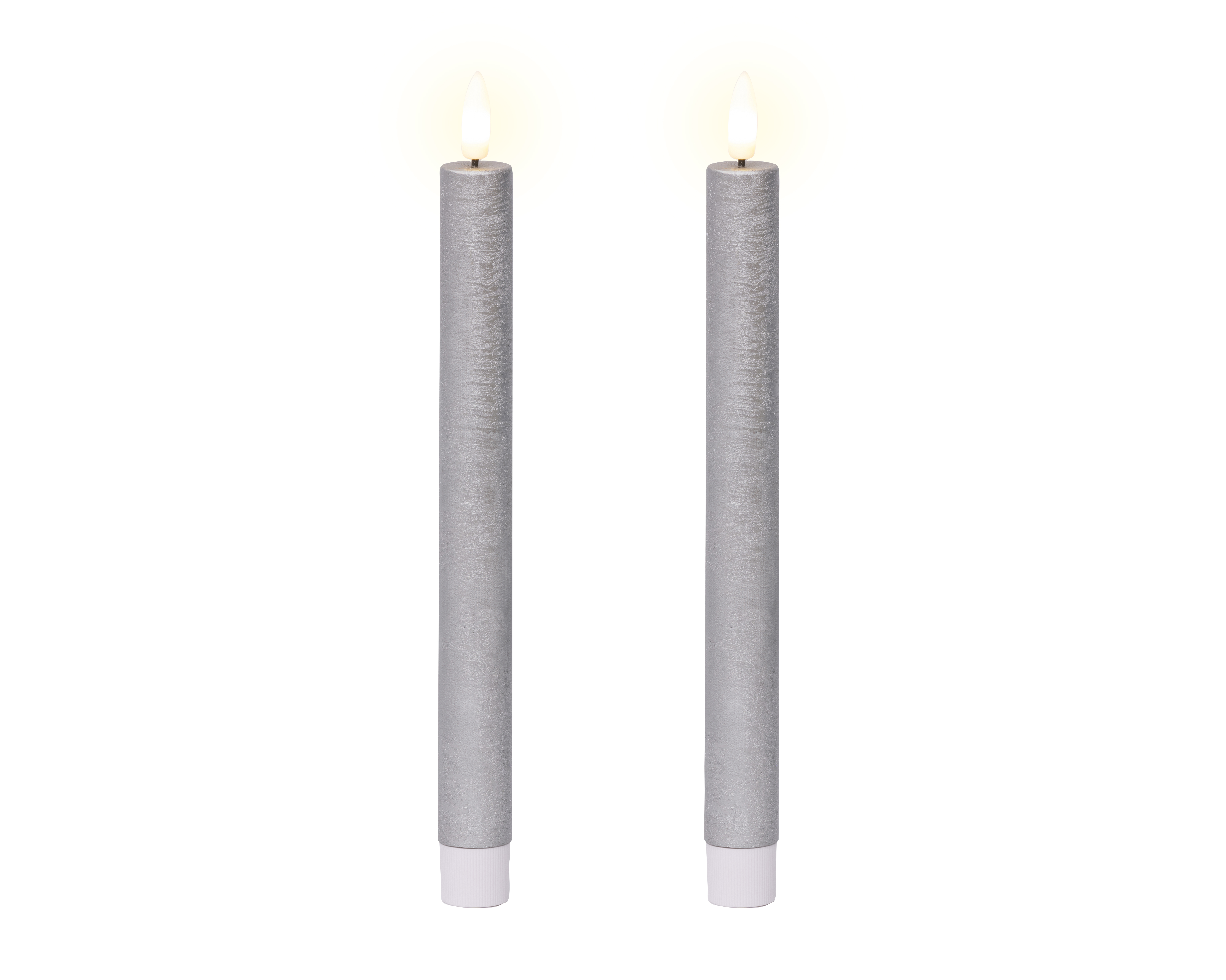 silber/warmes weiss, Wachs, Ø2.20-H24.5cm-1L - silber/warmes weiss, Wachs, Ø2.20-H24.5cm-1L