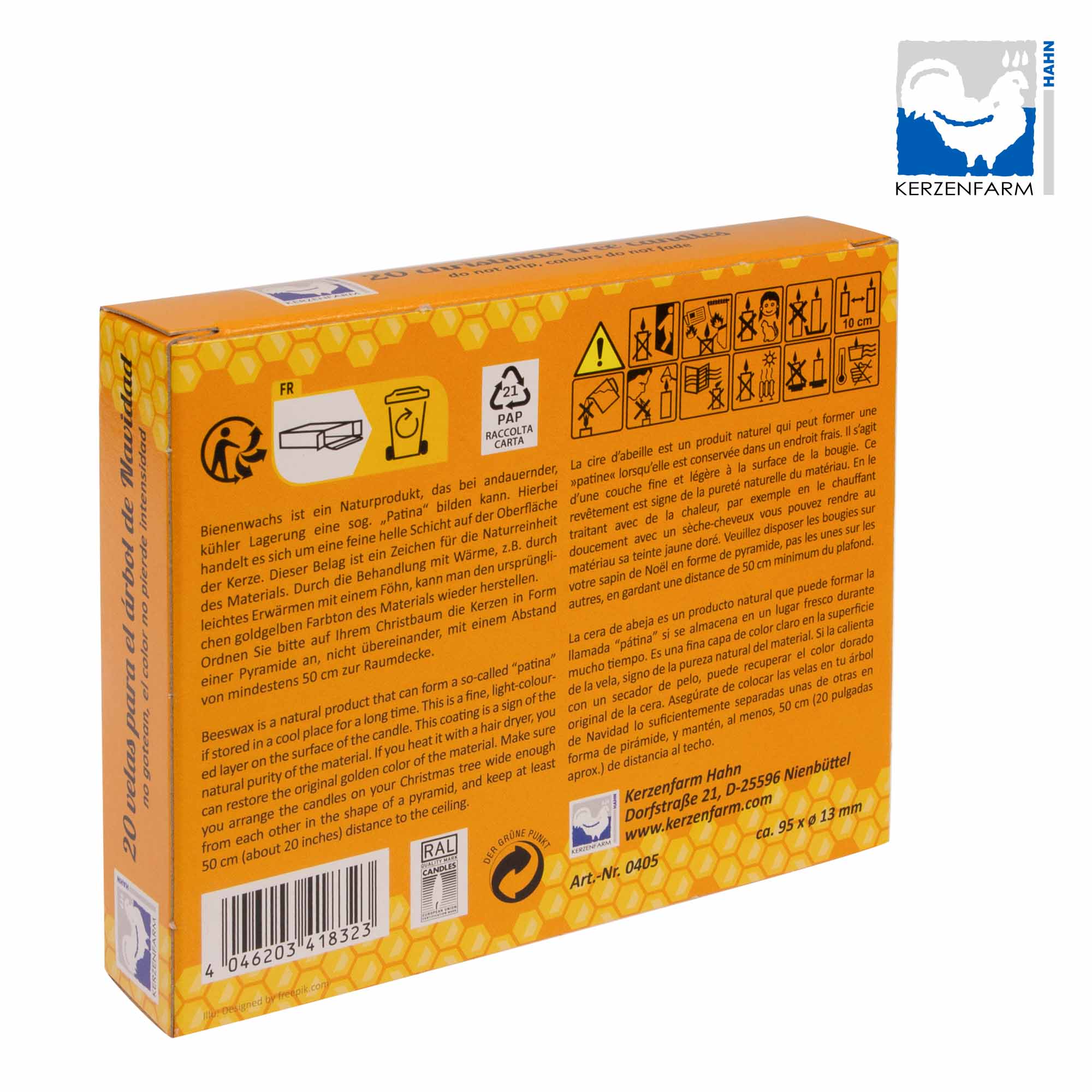 Bienenwachs-Baumkerzen - 13x100 mm