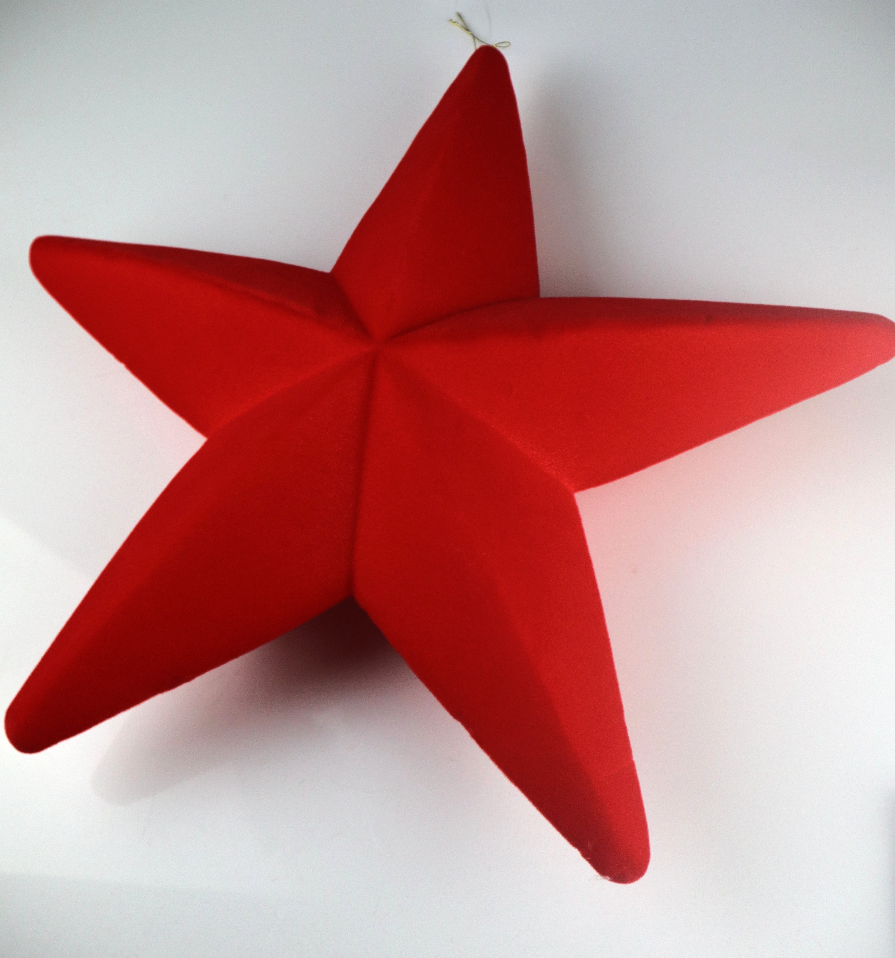 Stern dunkelrot 3D - Flock Kunstst. 38cm