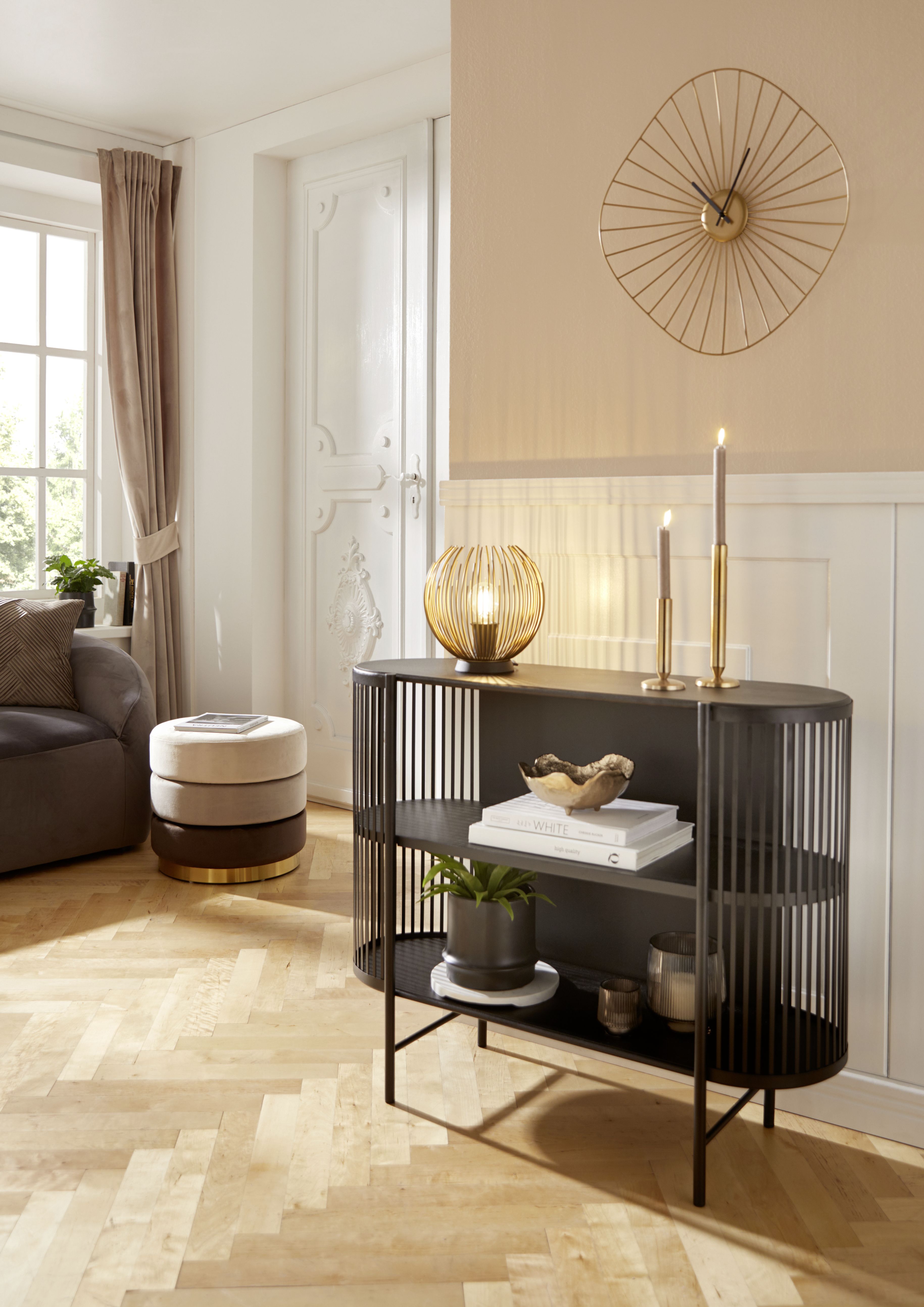 Tischleuchte VENEZUELA - 1 flg., schwarz, gold